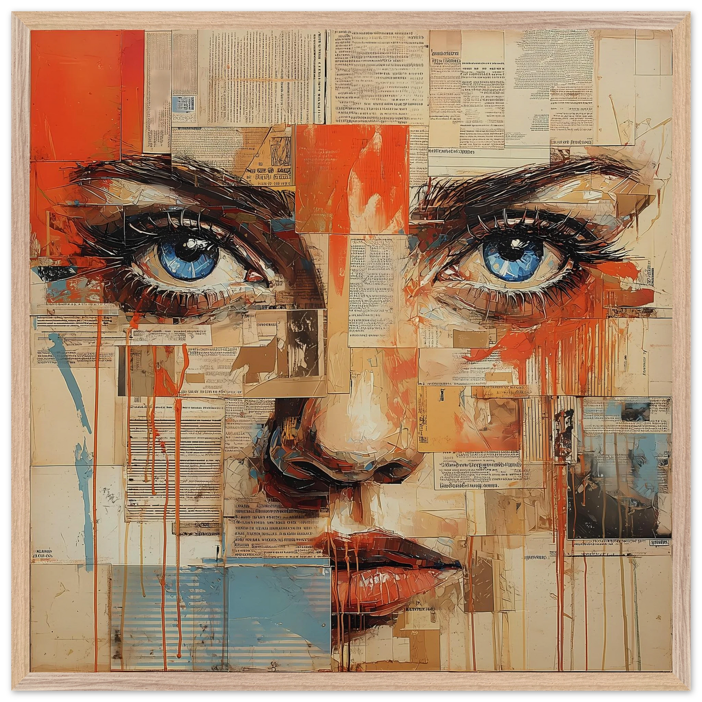 Sur les Pages — tableau encadré bois — vue 10 — art mural STNCL