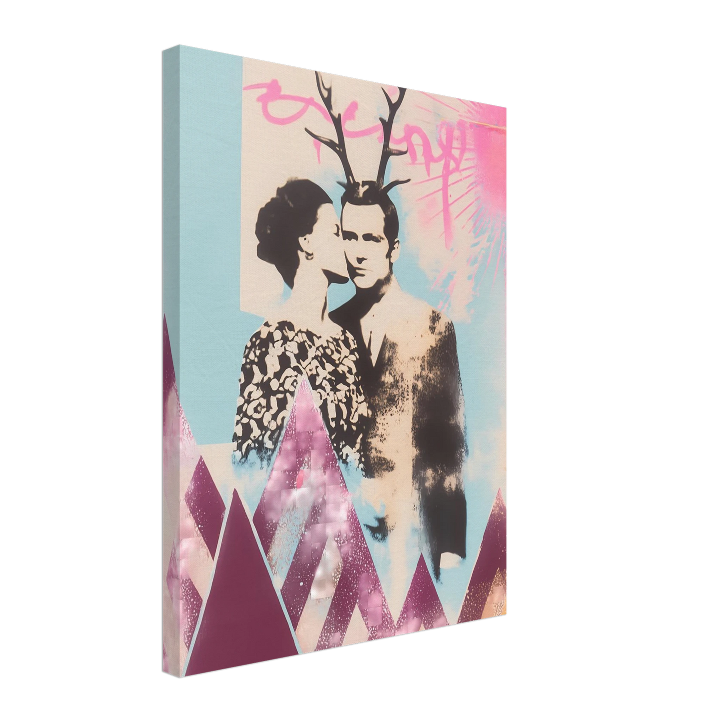 Le Couple aux Bois — tableau sur toile — vue 5 — art mural STNCL
