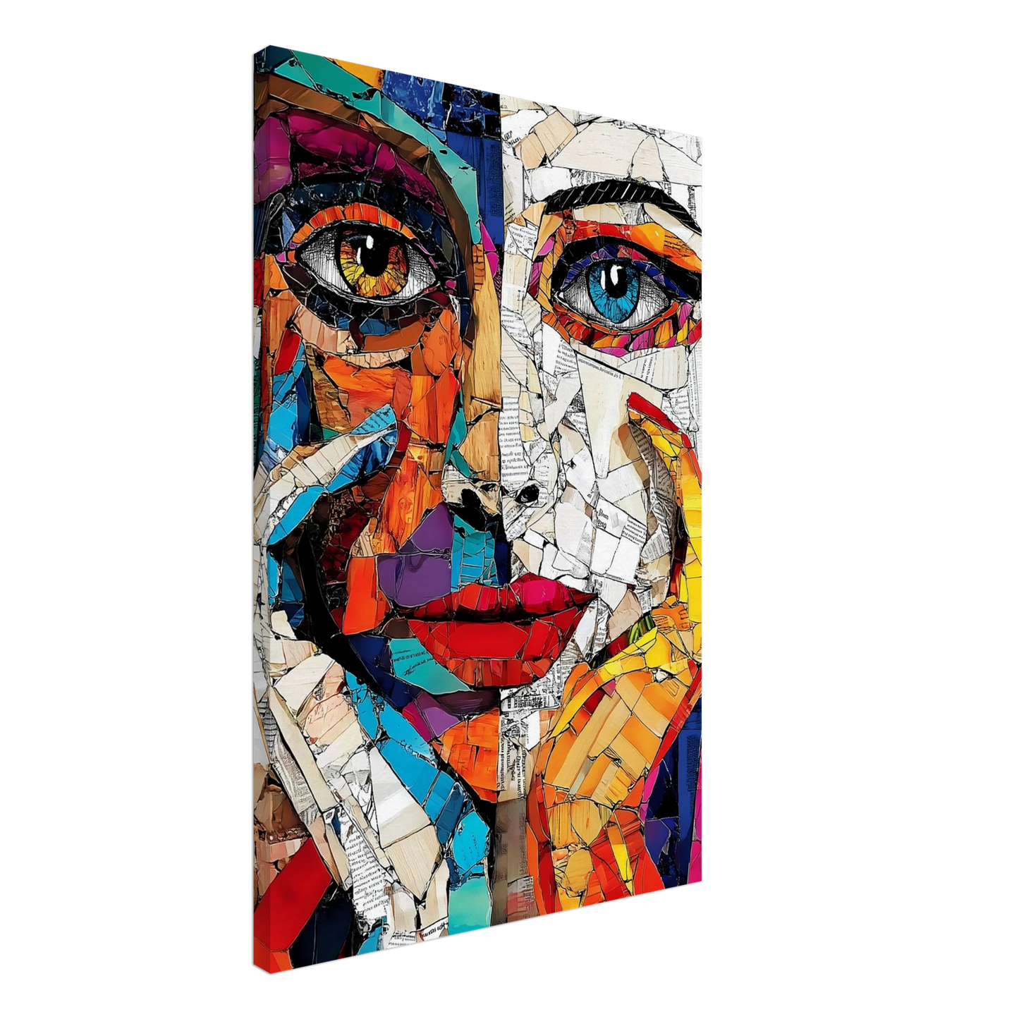 Visages Déchirés — tableau sur toile — vue 2 — art mural STNCL