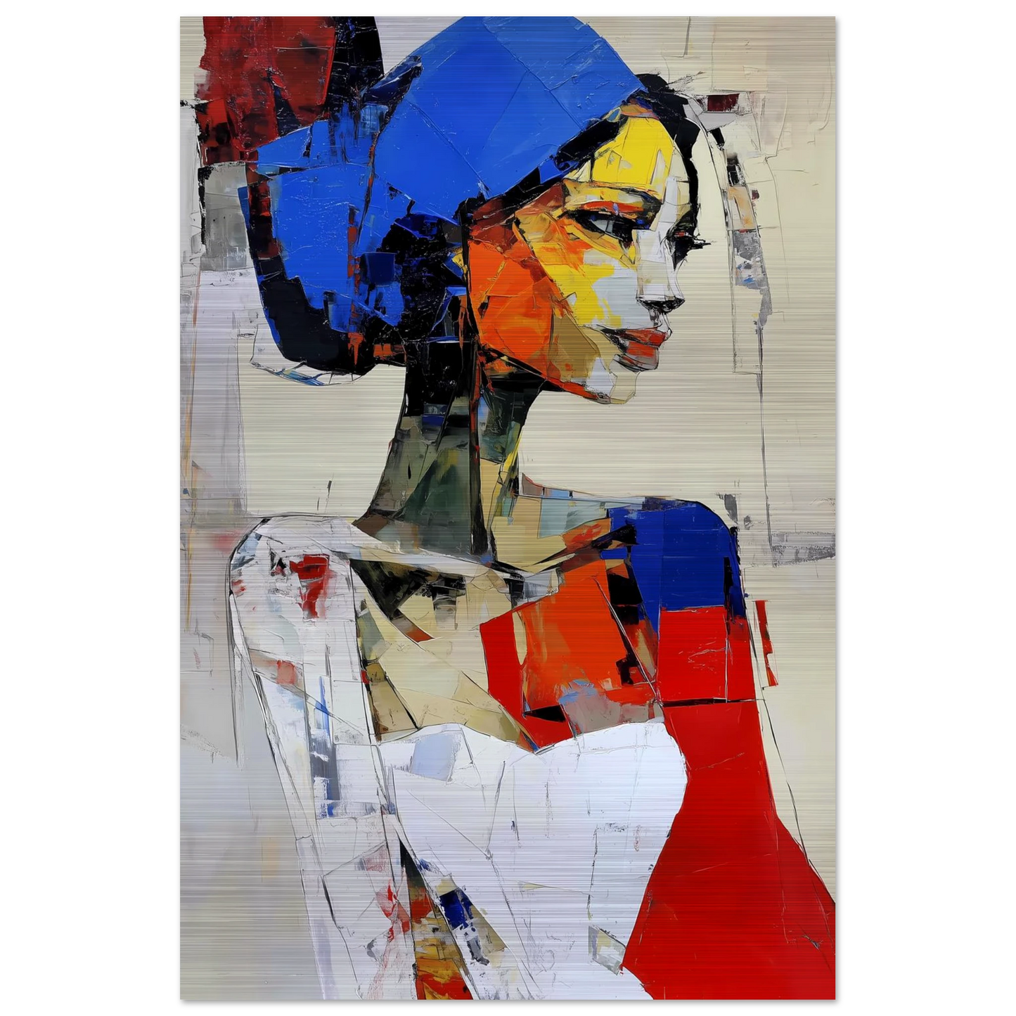Profil en Éclats de Couleur — tableau aluminium — vue 3 — art mural STNCL