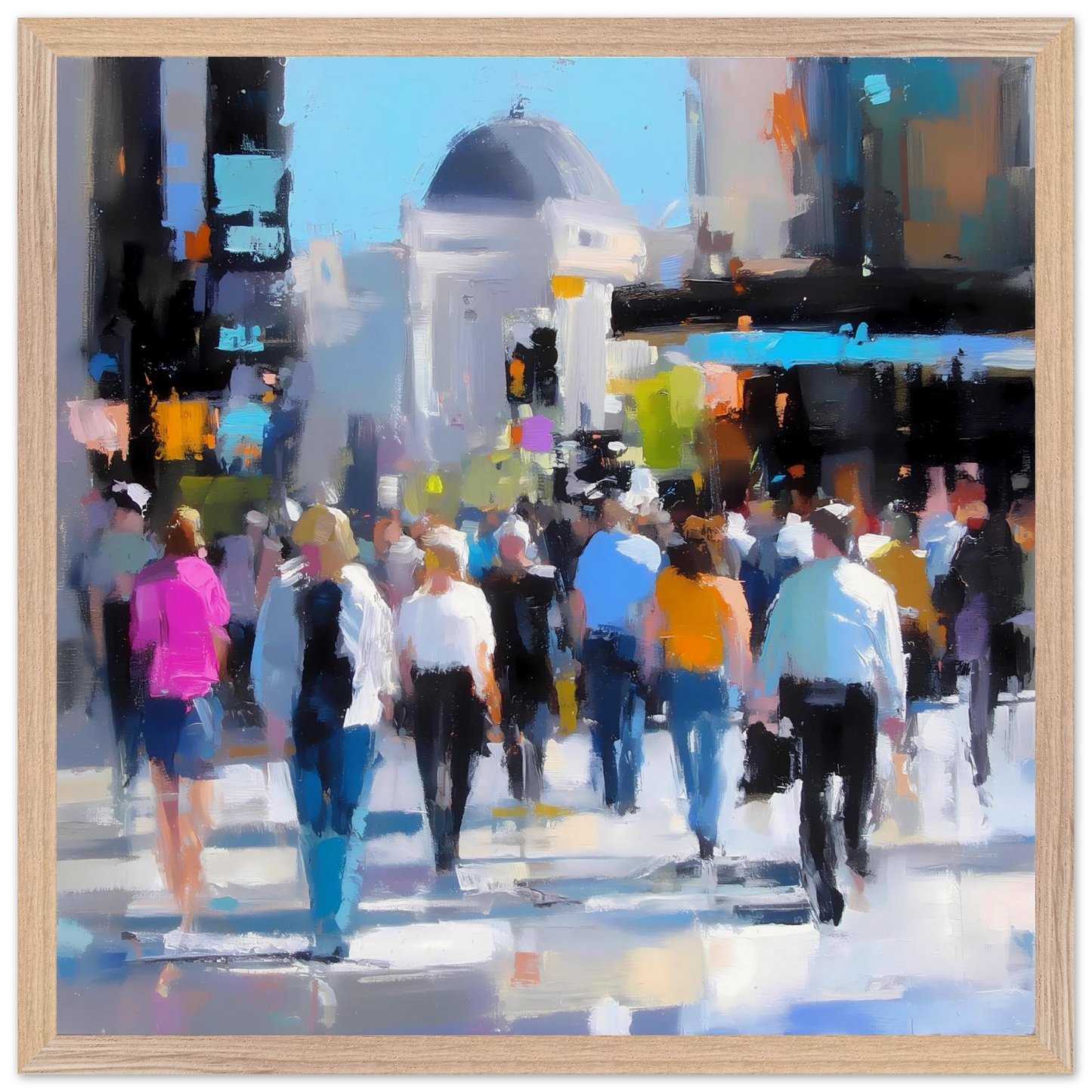 Traversée de Midi — tableau encadré bois — vue 3 — art mural STNCL