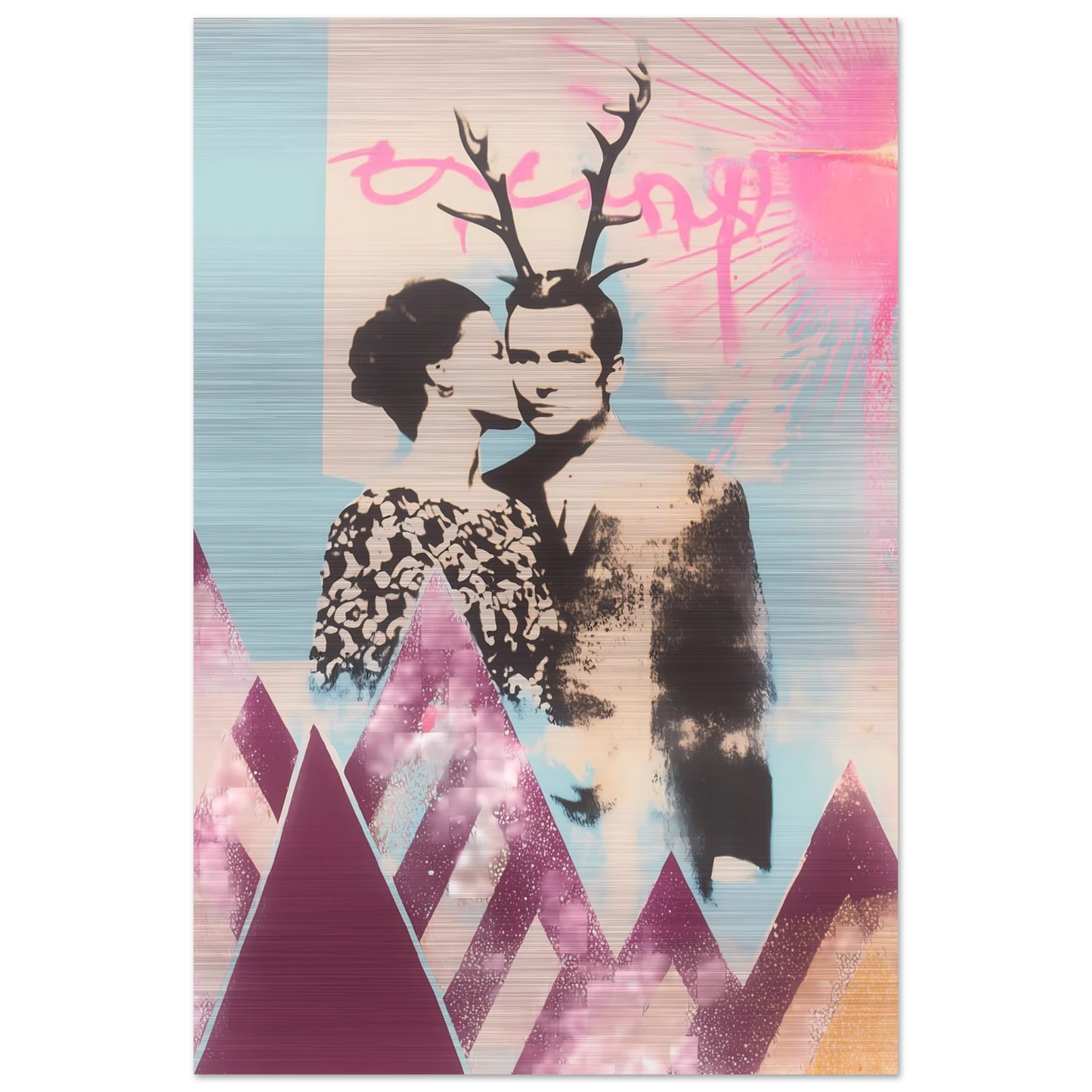 Le Couple aux Bois — tableau aluminium — vue 3 — art mural STNCL