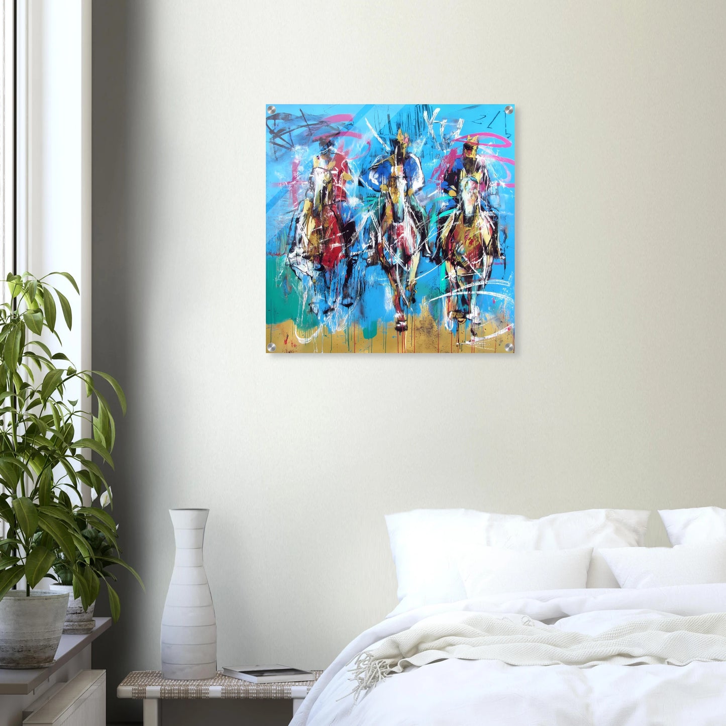 Trois Cavaliers — tableau plexiglas — vue 6 — art mural STNCL