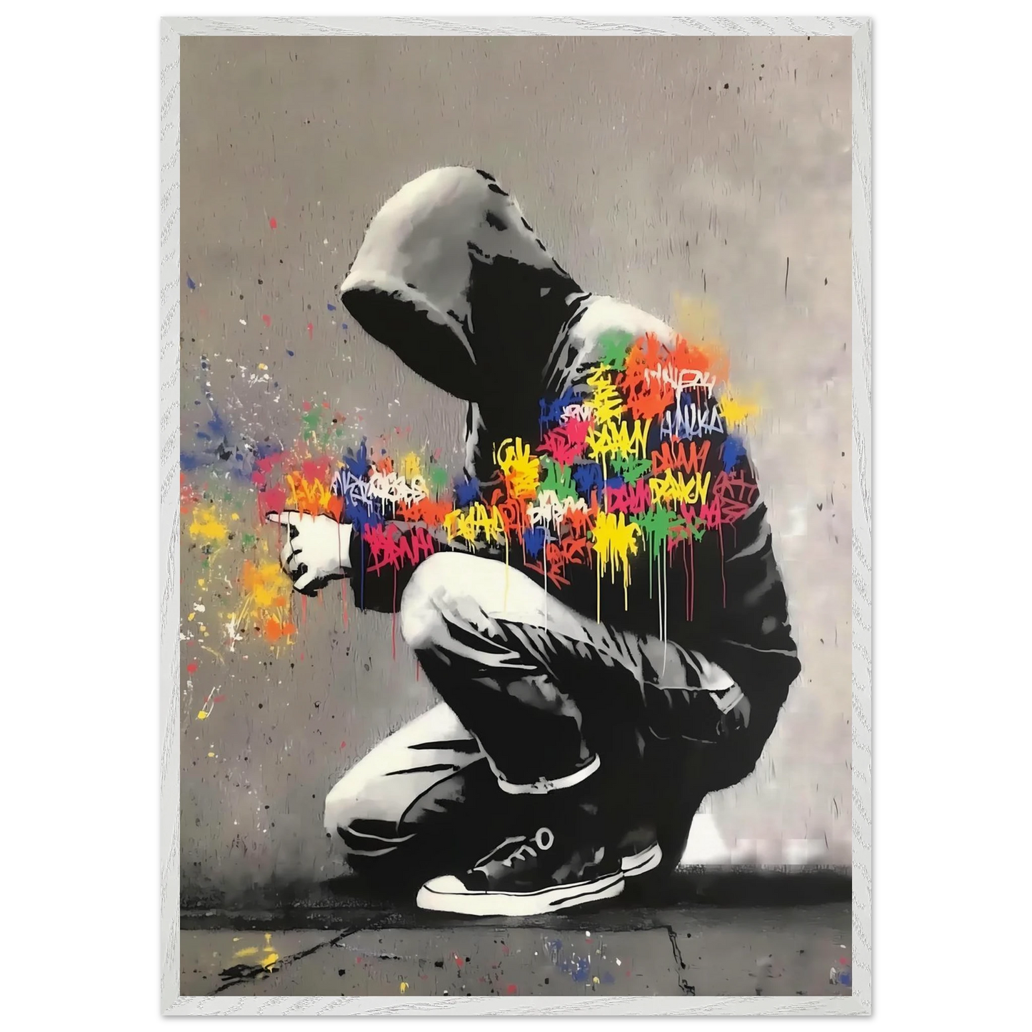 Le Graffeur — tableau encadre bois — vue 5 — art mural STNCL