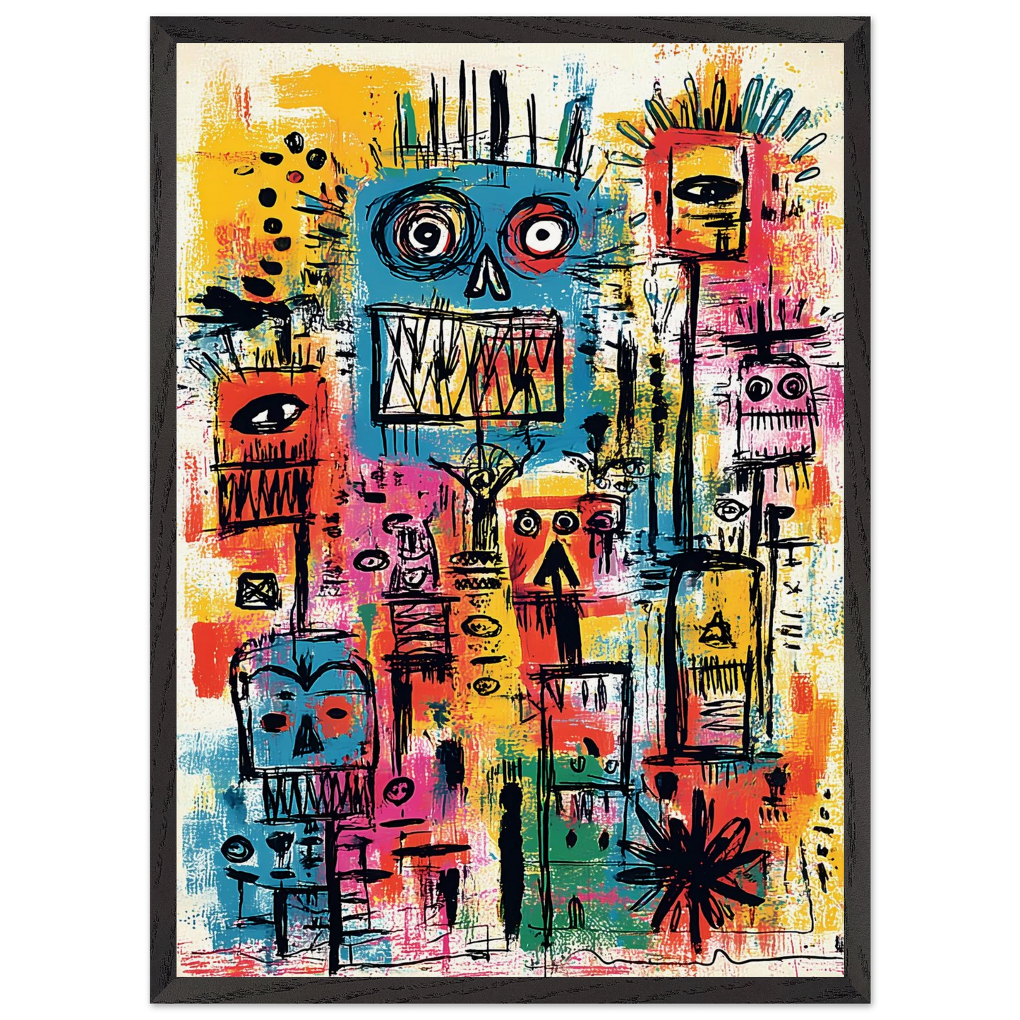Totem des Esprits — tableau encadre bois — vue 10 — art mural STNCL
