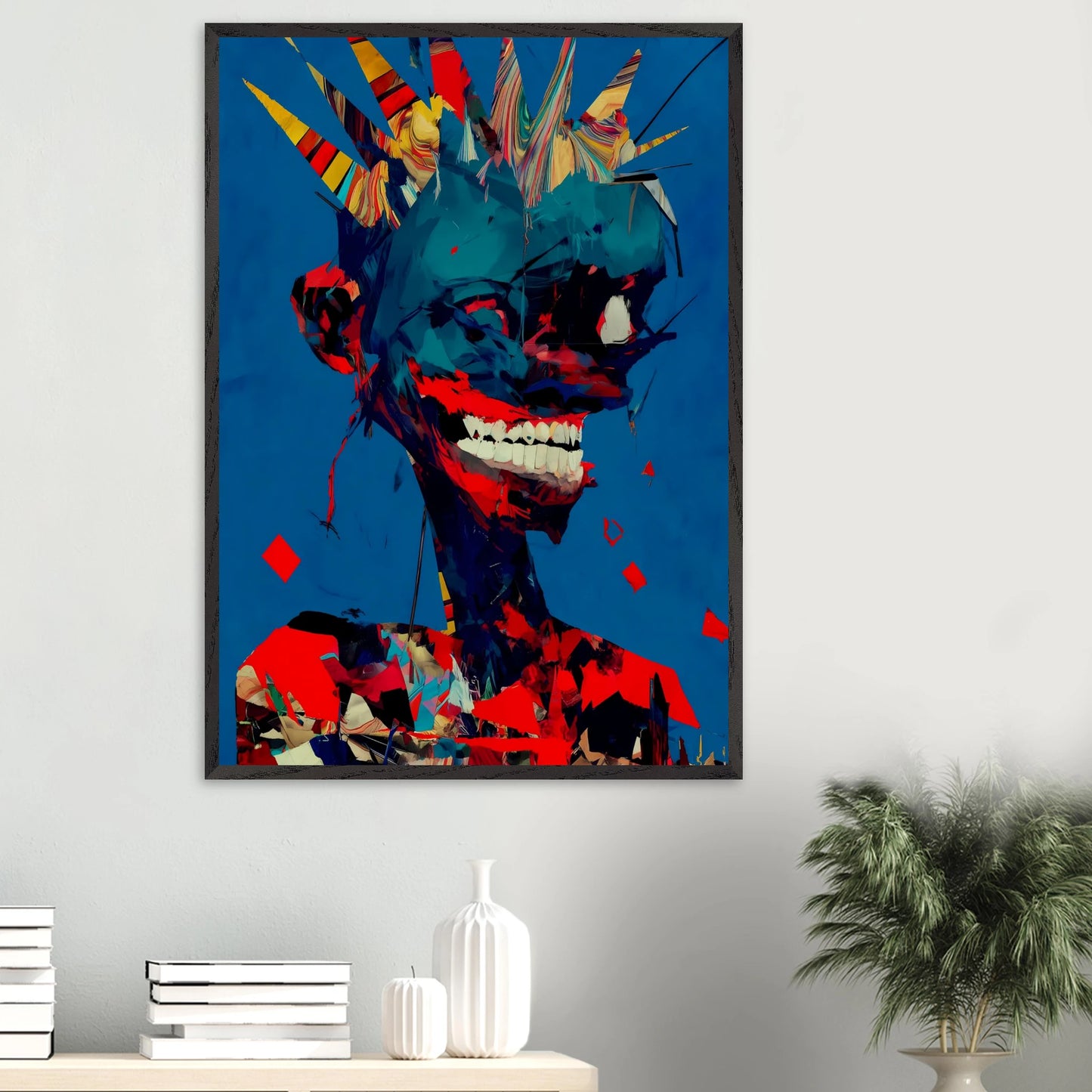 Le Rire Bleu — tableau encadré bois — vue 16 — art mural STNCL