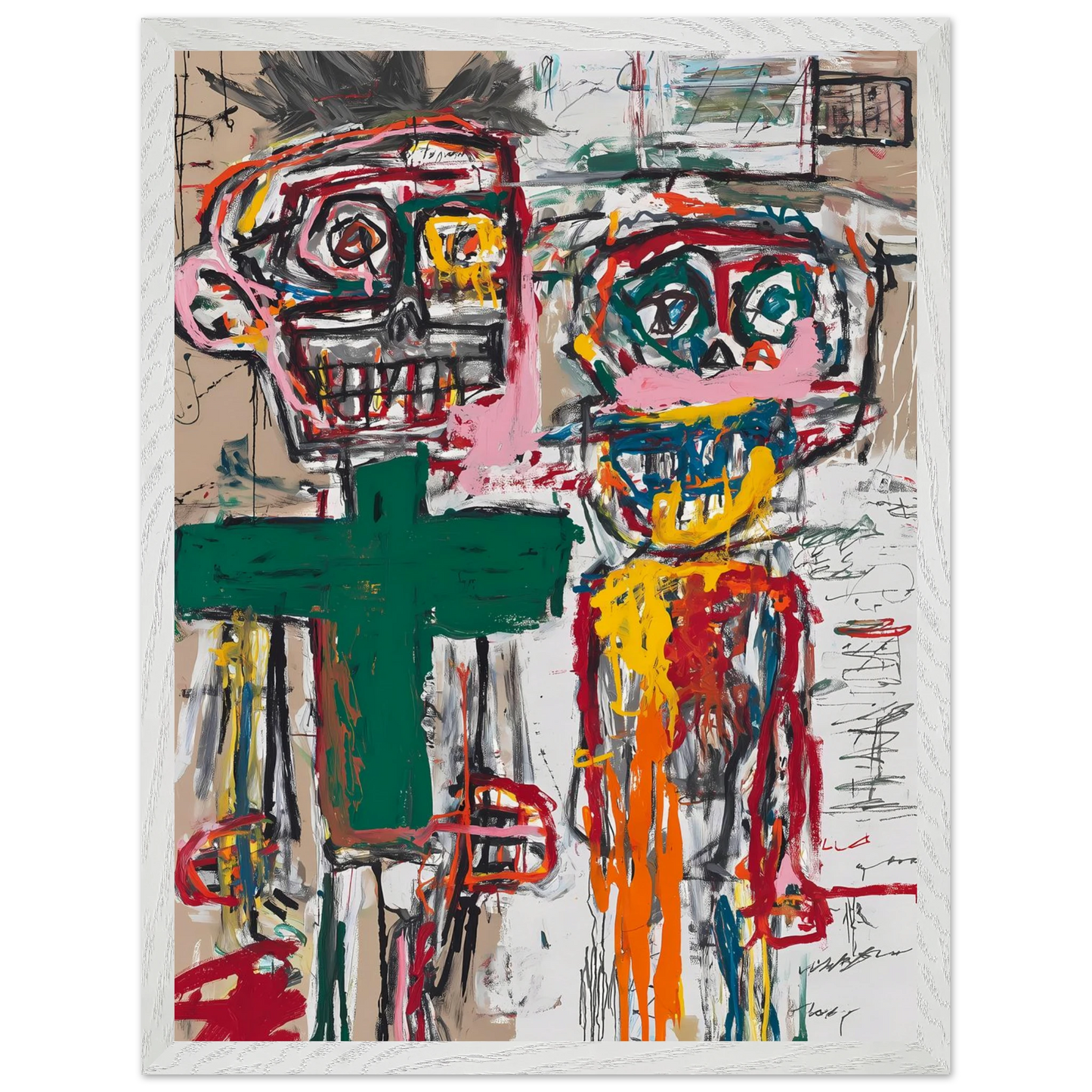 Deux Totems — tableau encadre bois — vue 8 — art mural STNCL