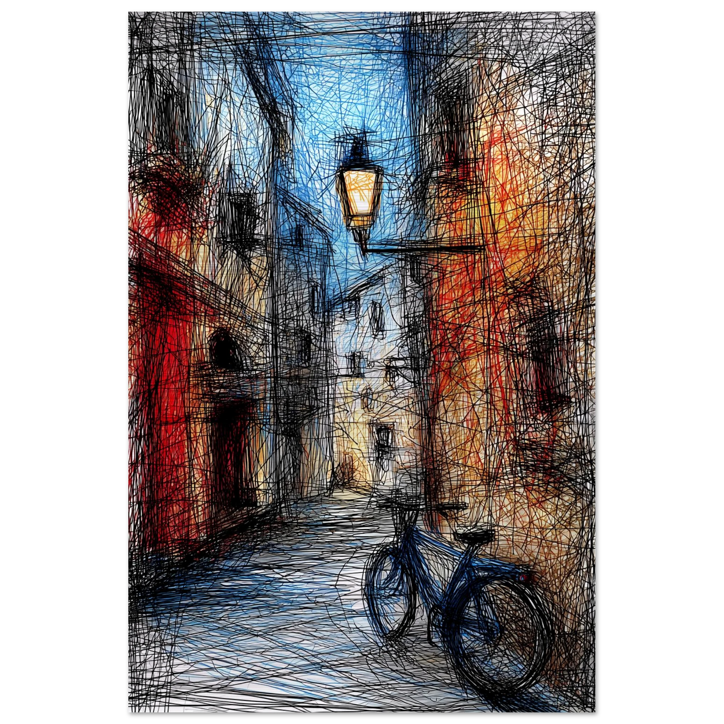 Ruelle à la Lanterne — tableau aluminium — vue 3 — art mural STNCL