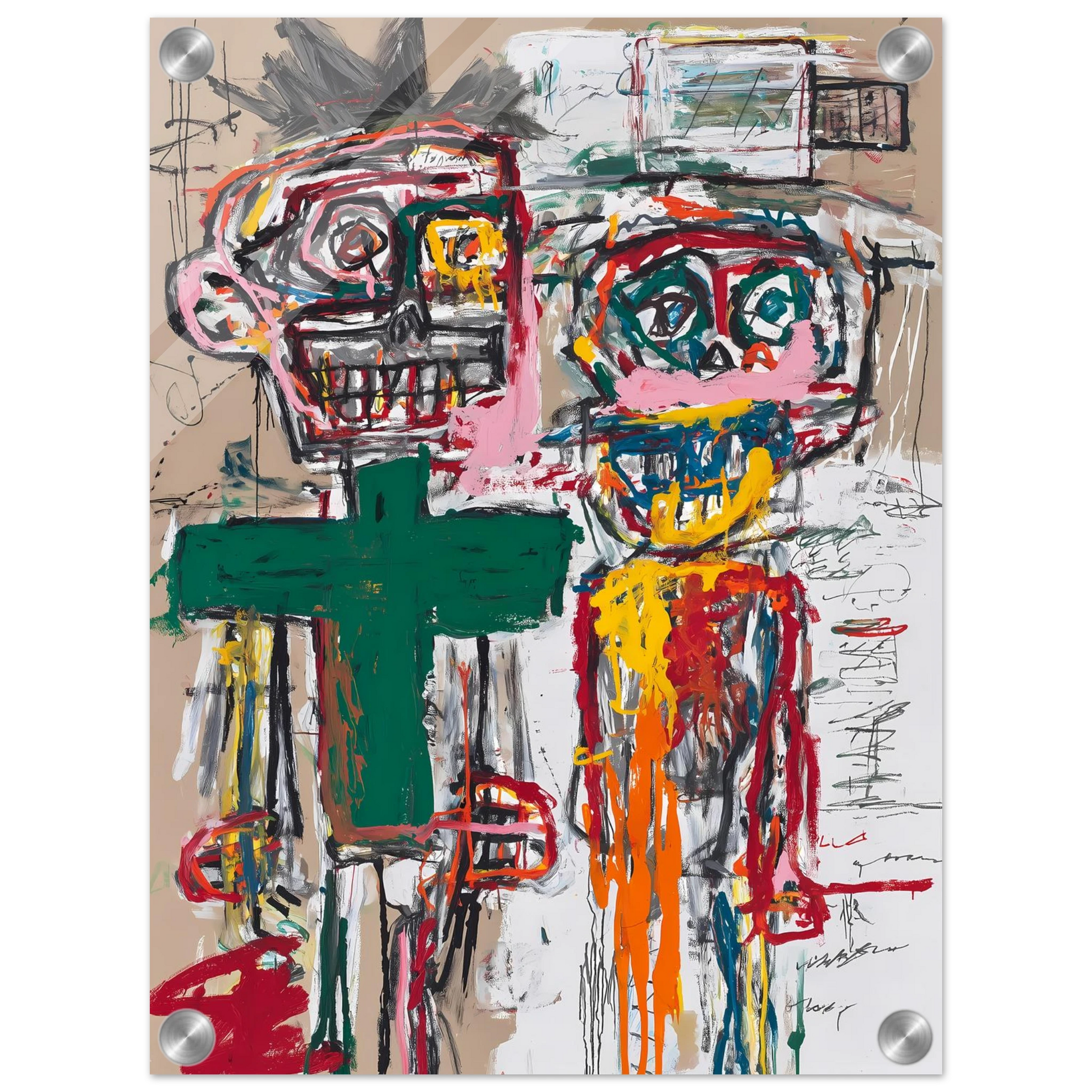 Deux Totems — tableau plexiglas — vue 3 — art mural STNCL