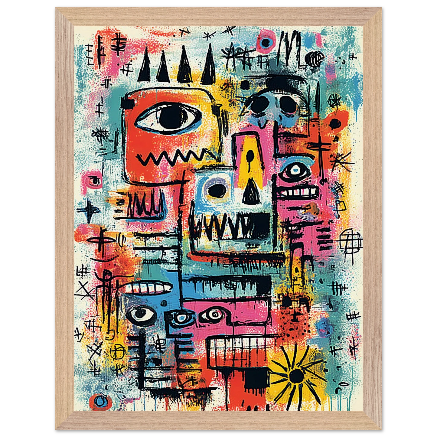 Tribu Primitive — tableau encadre bois — vue 12 — art mural STNCL