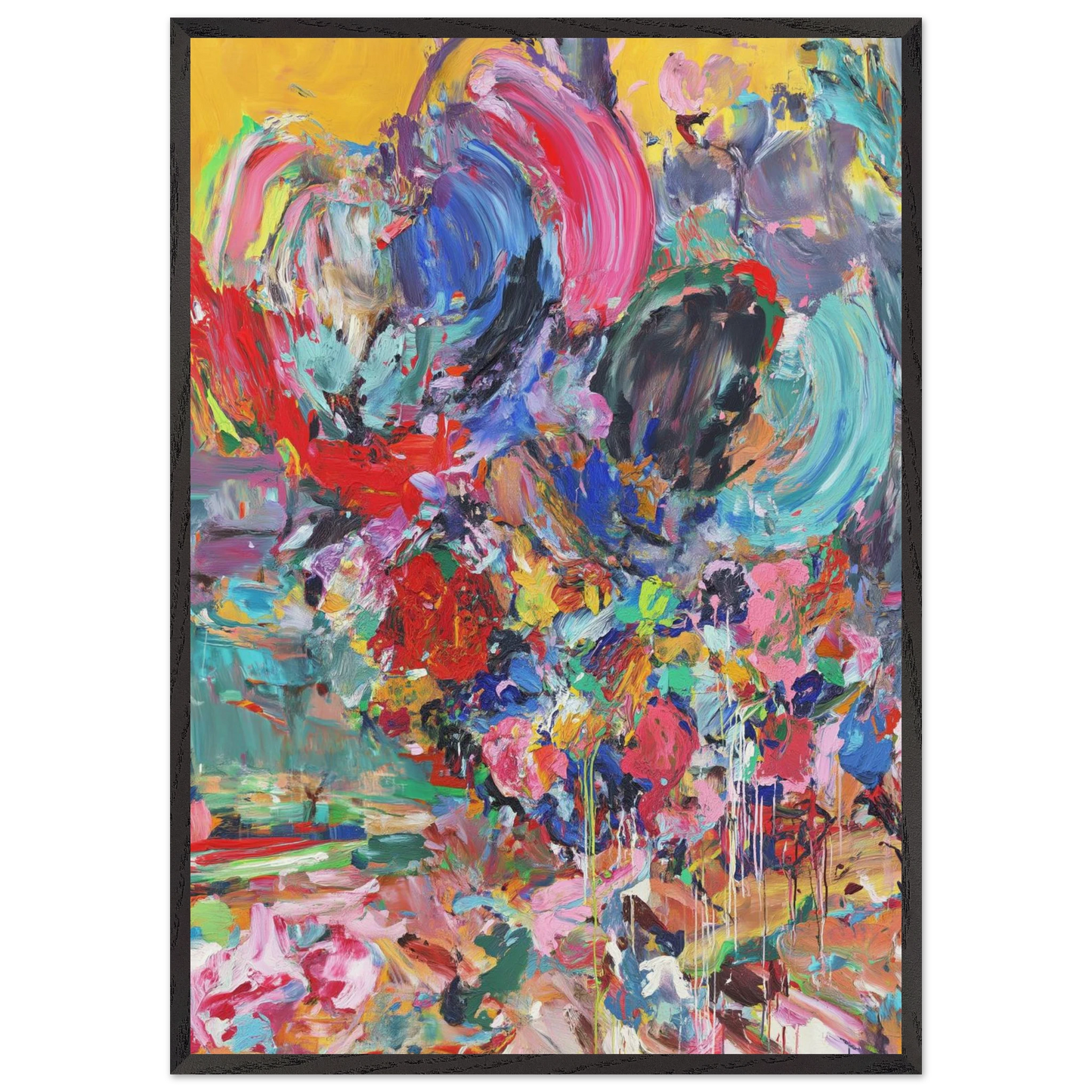 Éclat de Fleurs Sauvages — tableau encadré bois — art mural STNCL
