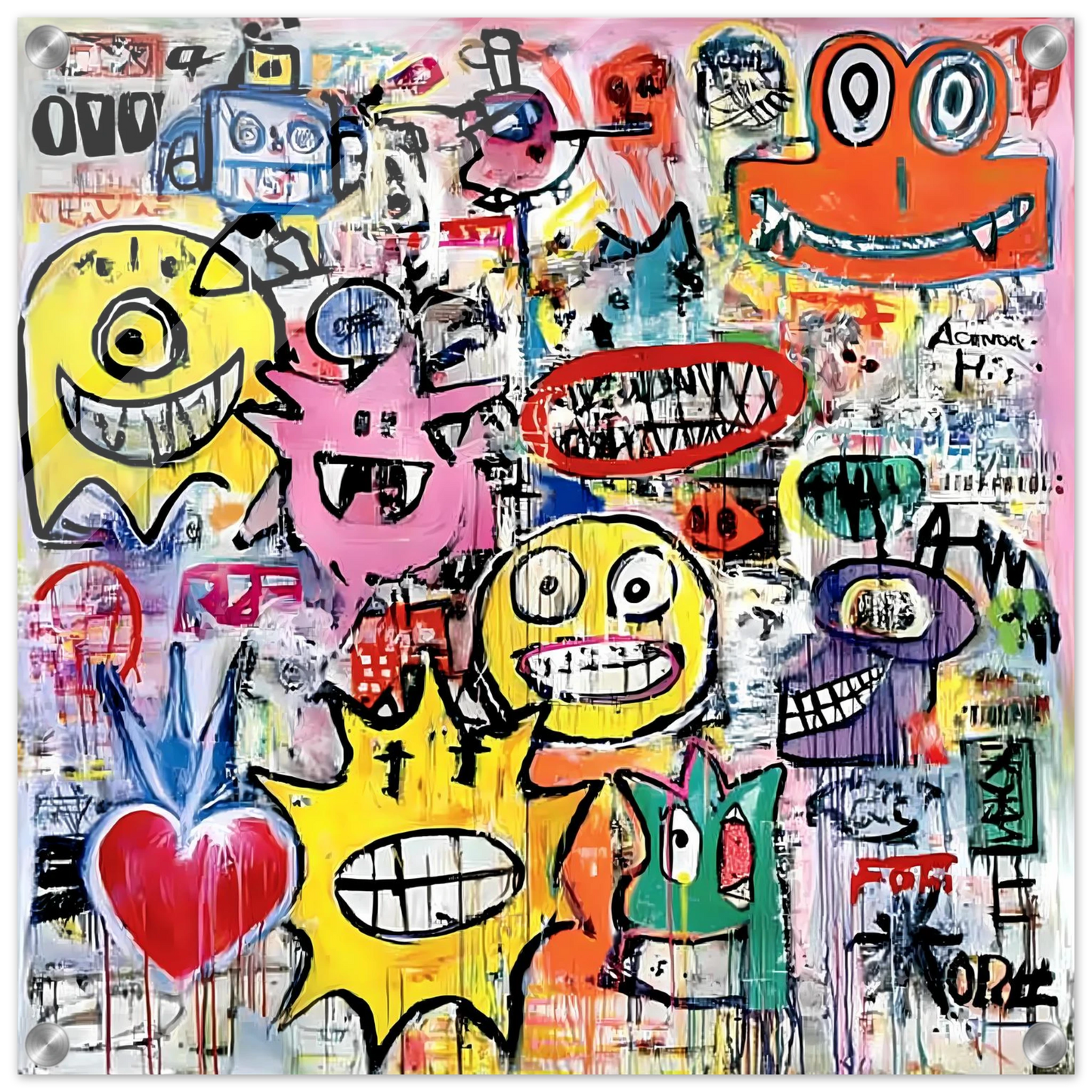 Le Mur aux Monstres — tableau plexiglas — vue 2 — art mural STNCL