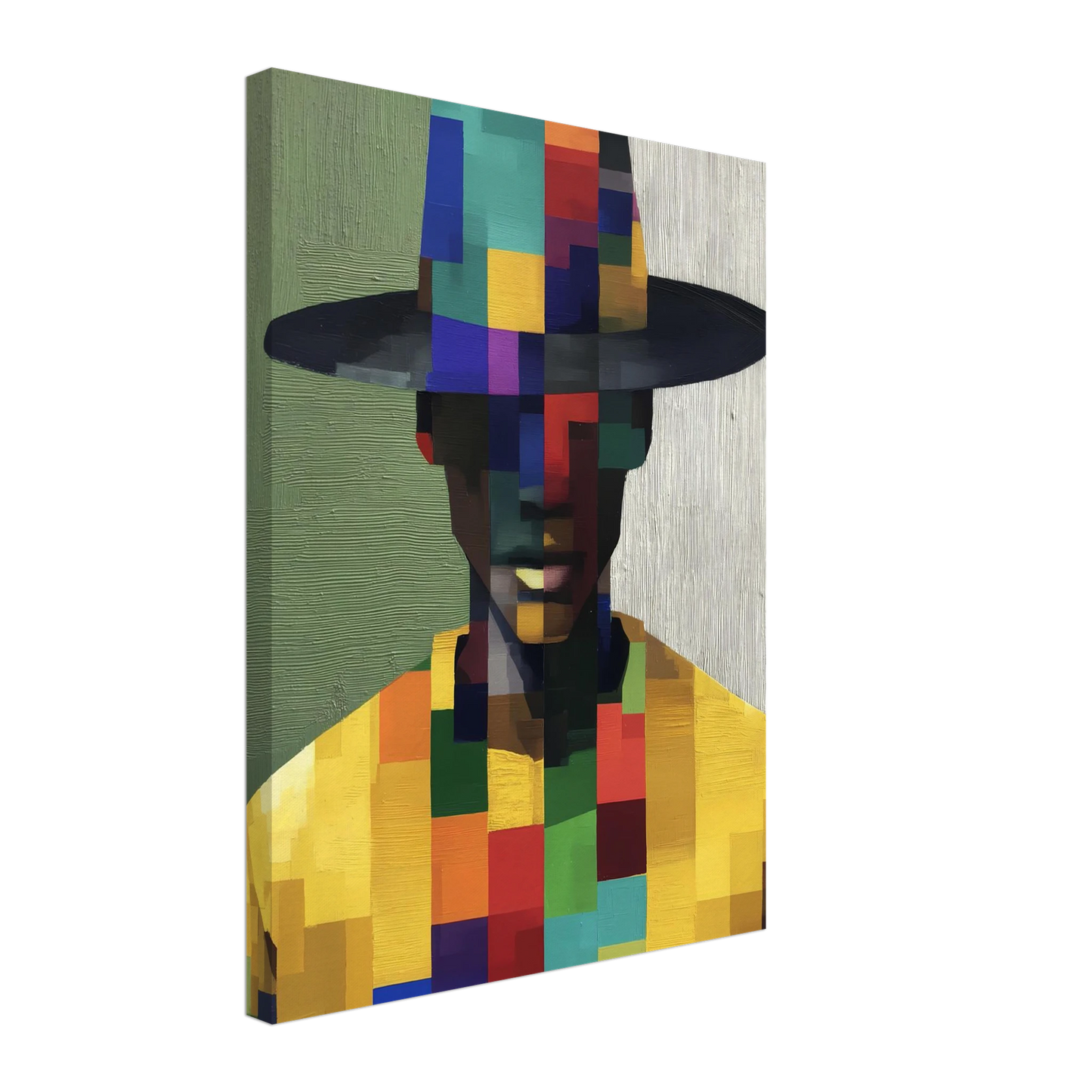Portrait en Mosaïque — tableau sur toile — vue 5 — art mural STNCL