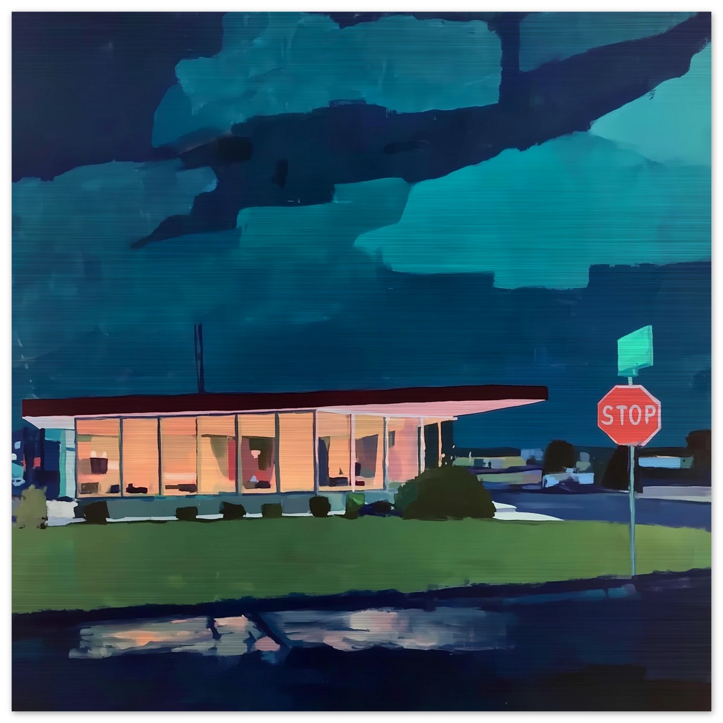 Lumière sur la Route — tableau aluminium — vue 4 — art mural STNCL