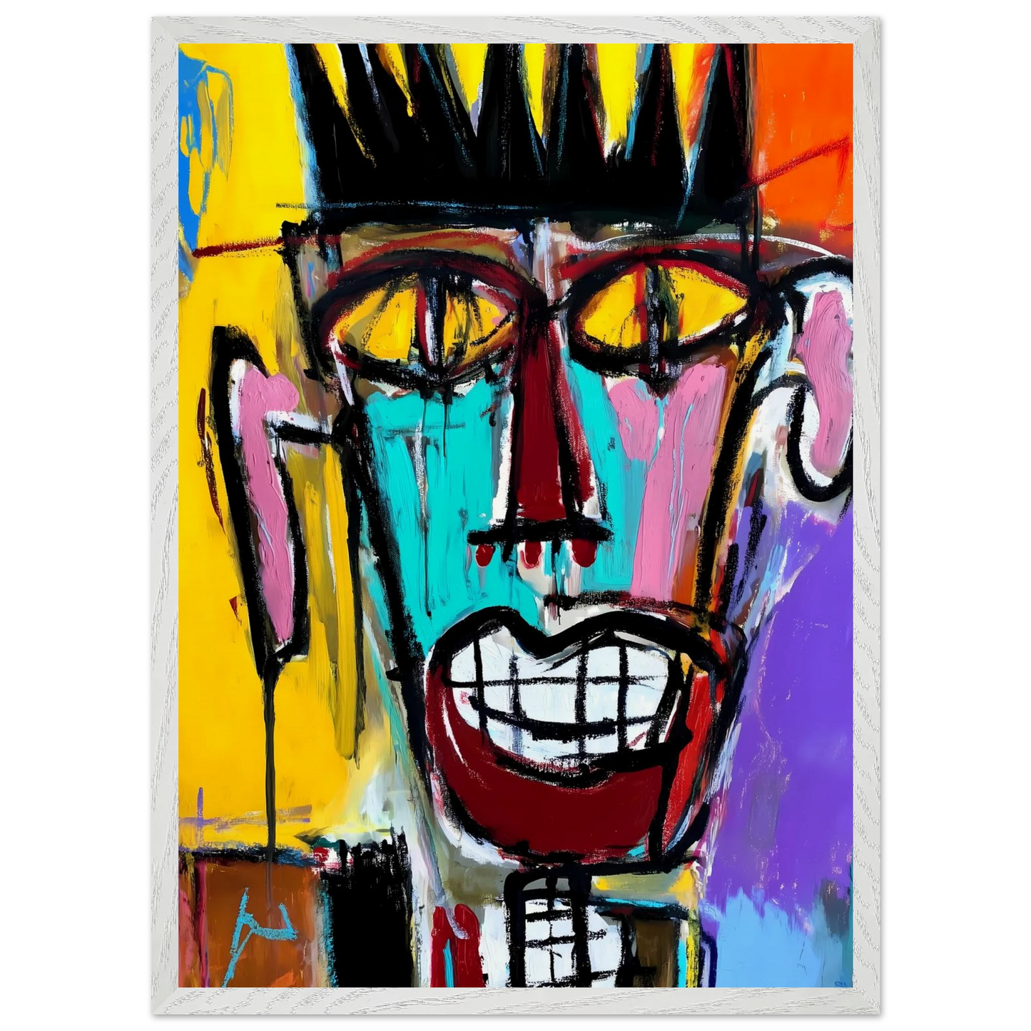 Sourire Carnassier — tableau encadré bois — vue 11 — art mural STNCL