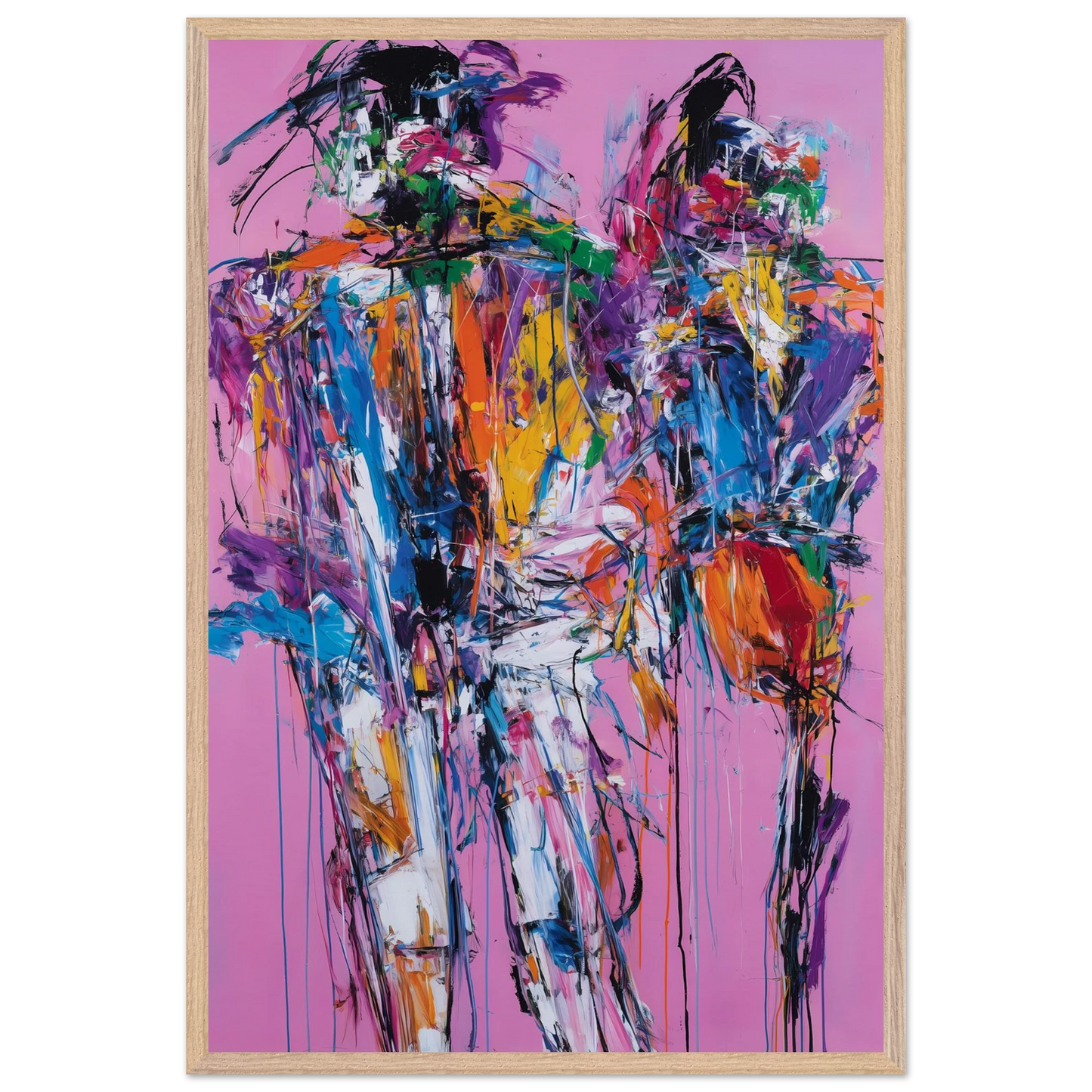 Duo en Tumulte — tableau encadre bois — vue 14 — art mural STNCL