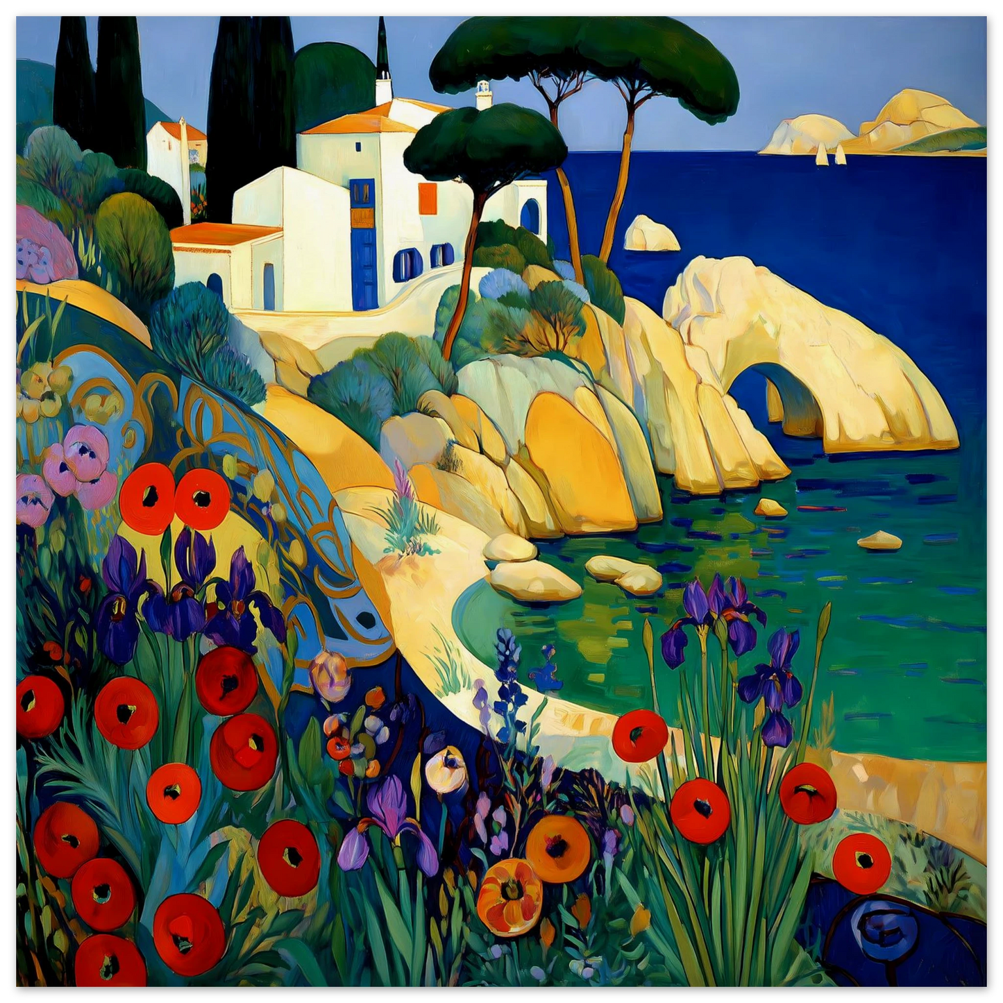 La Crique aux Coquelicots — affiche d'art — art mural STNCL