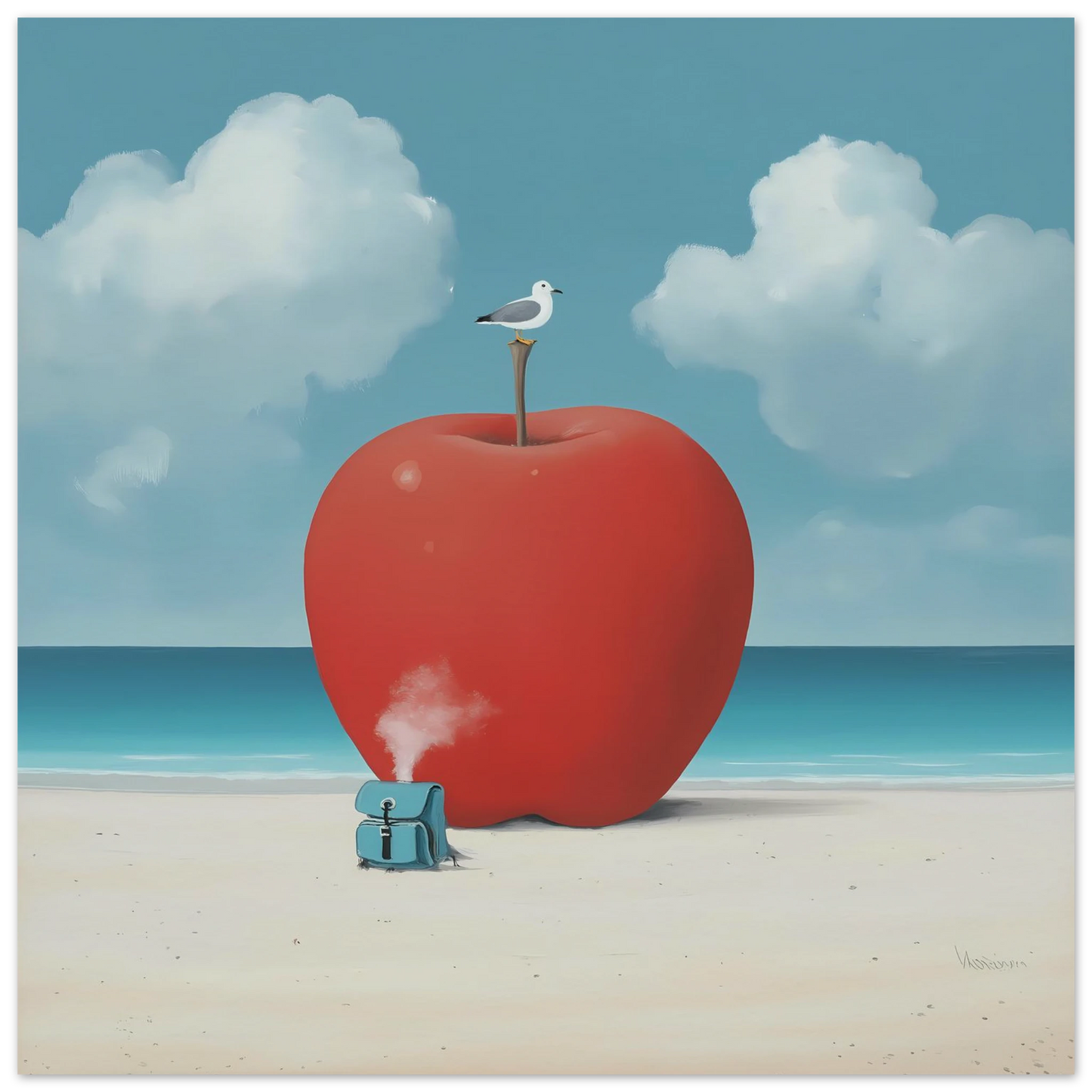 Pomme sur la Plage — affiche d'art — art mural STNCL
