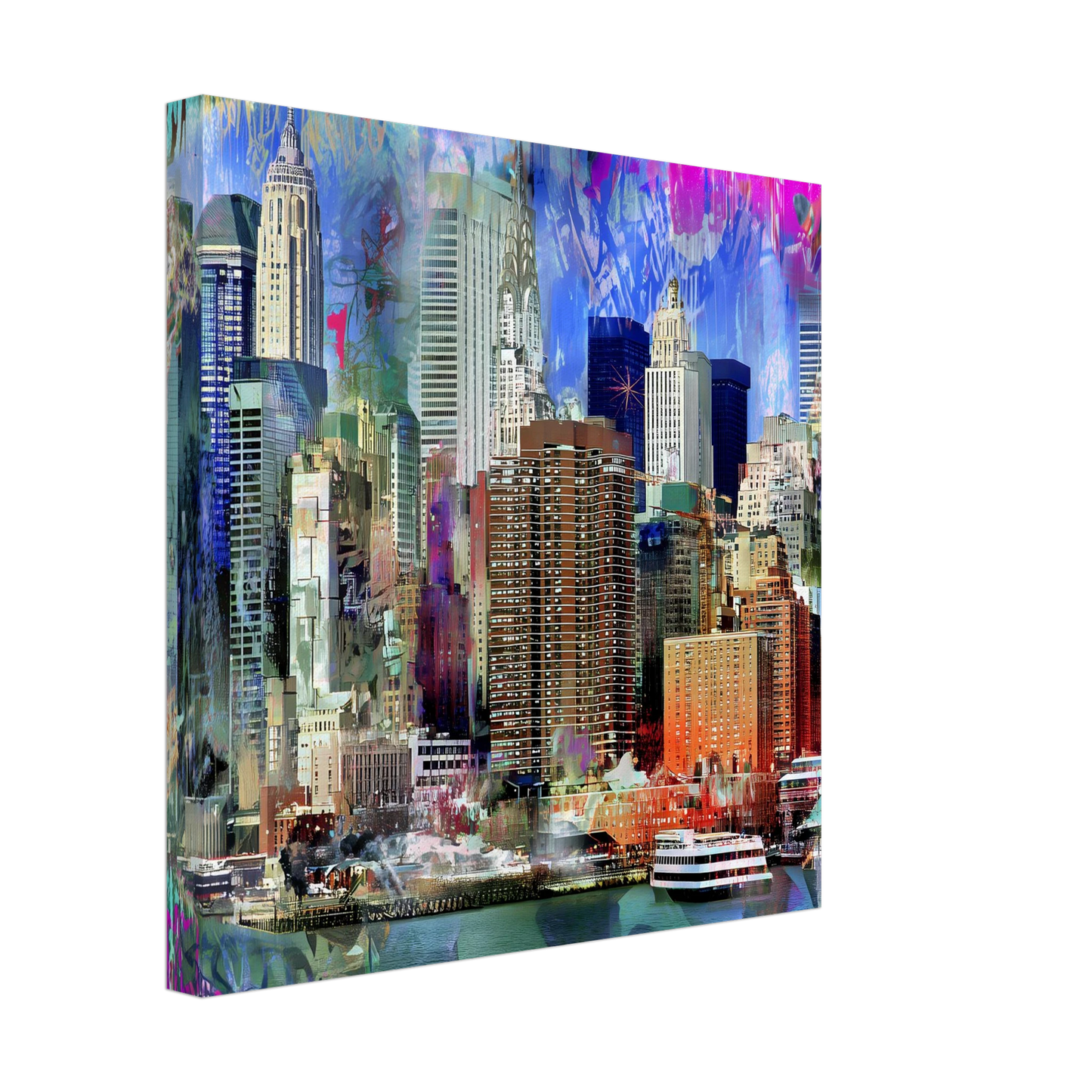 Manhattan Électrique — tableau sur toile — vue 3 — art mural STNCL