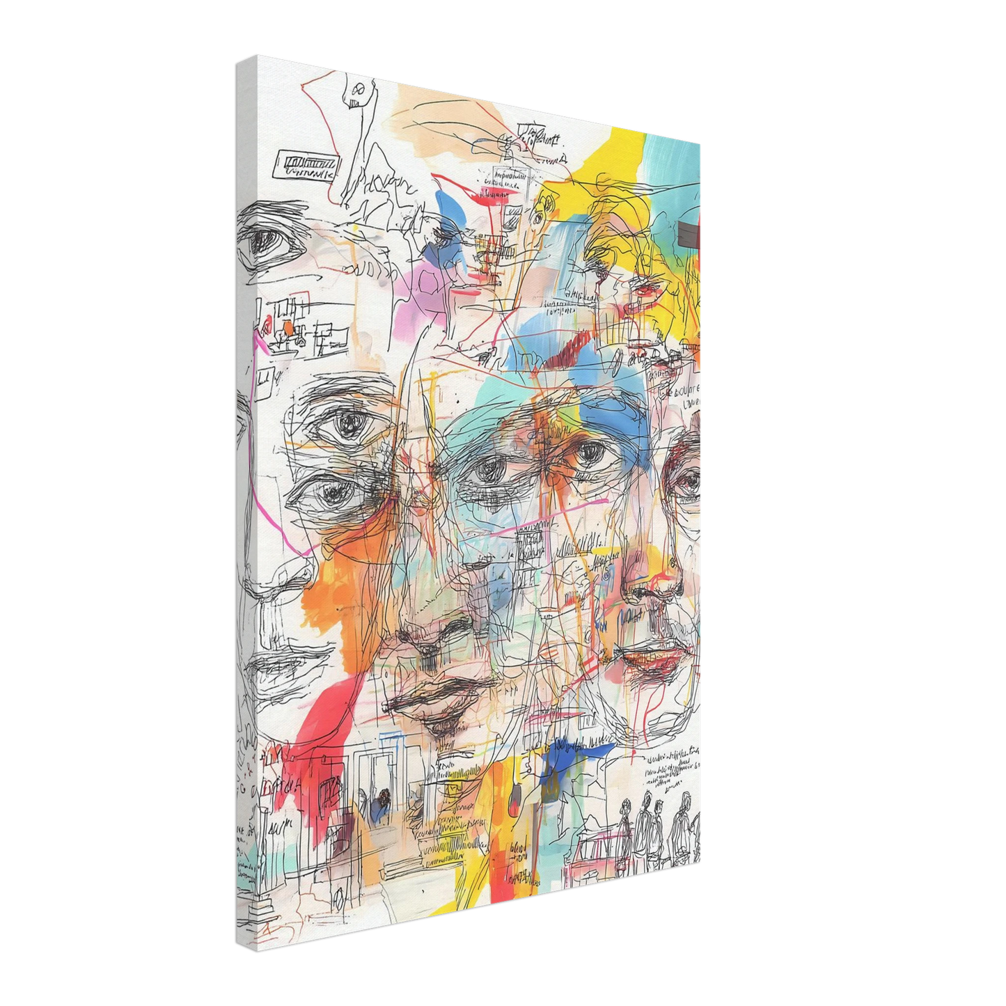 Carnet de Visages — tableau sur toile — vue 3 — art mural STNCL
