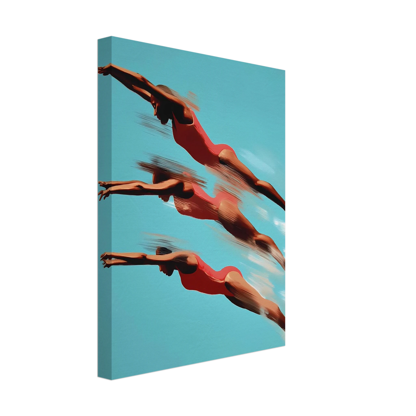 Trois Plongeuses — tableau sur toile — vue 4 — art mural STNCL