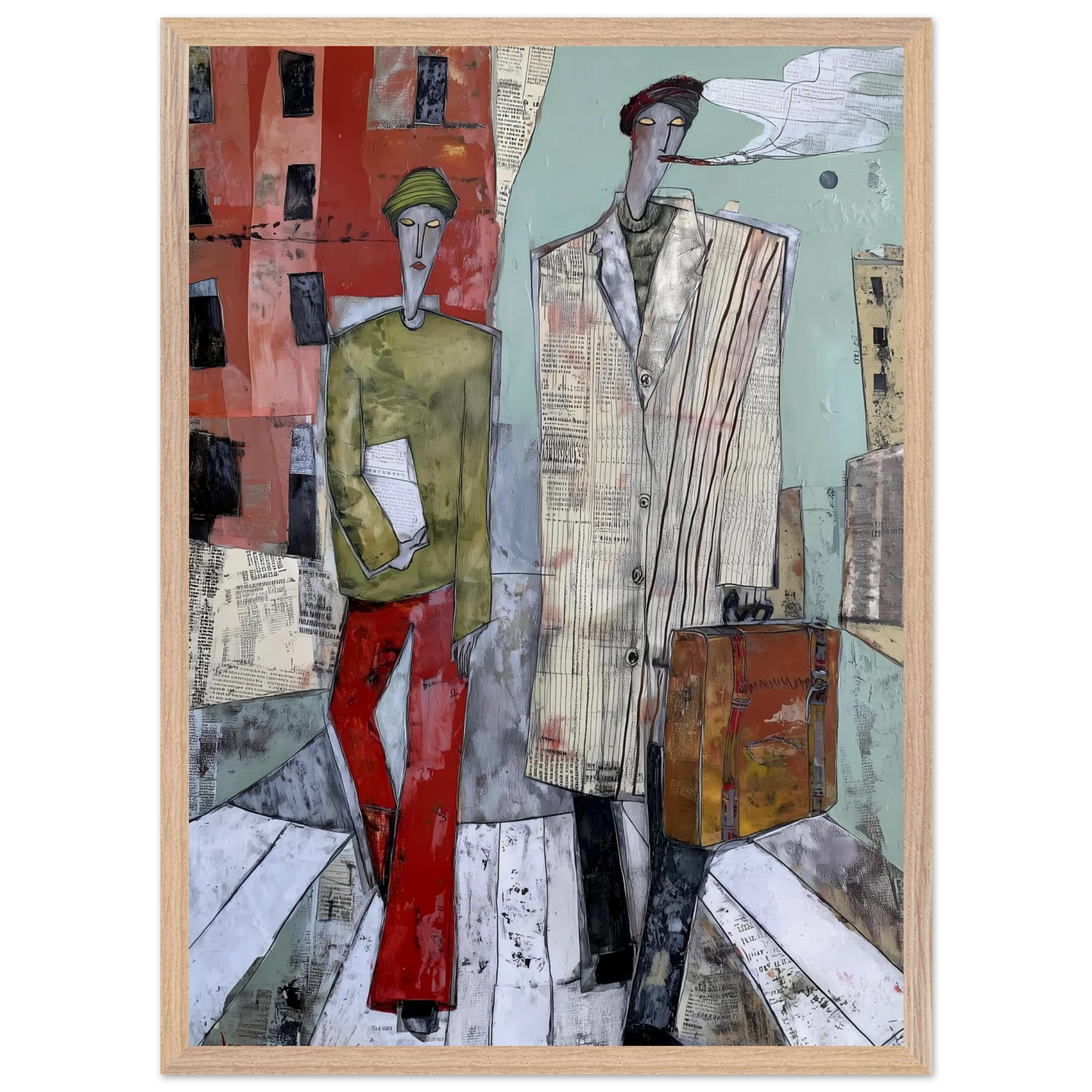 Les Voyageurs — tableau encadré bois — vue 13 — art mural STNCL
