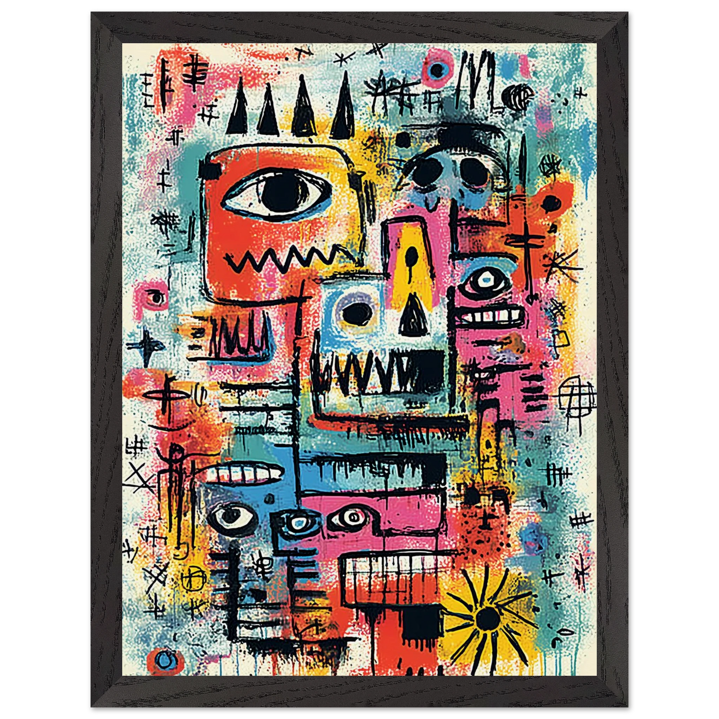 Tribu Primitive — tableau encadre bois — vue 4 — art mural STNCL