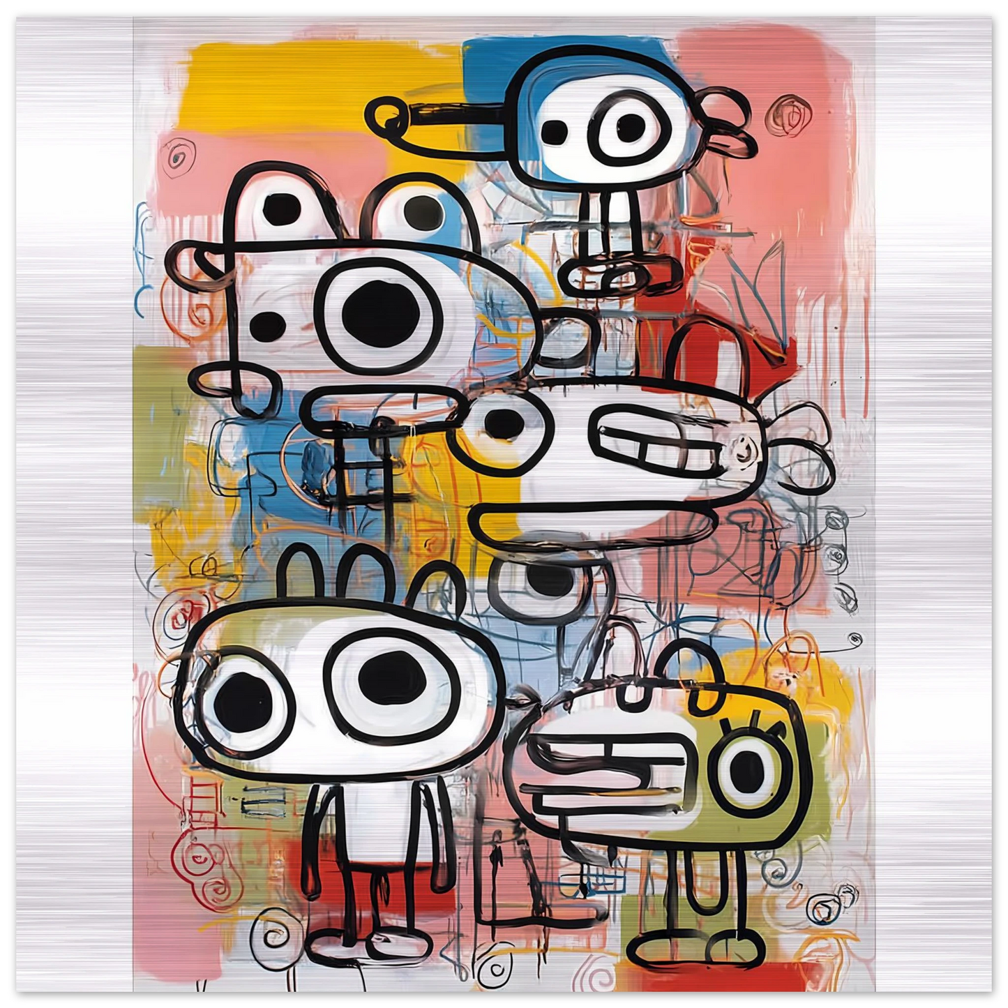 Les Cinq Curieux — tableau aluminium — art mural STNCL