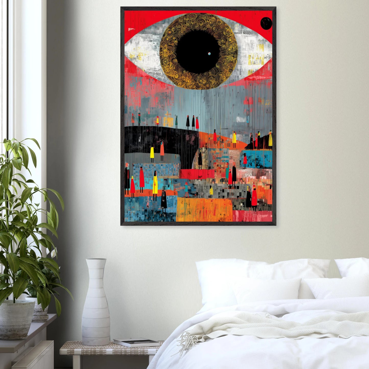 L'Oeil et la Foule — tableau encadre bois — vue 17 — art mural STNCL