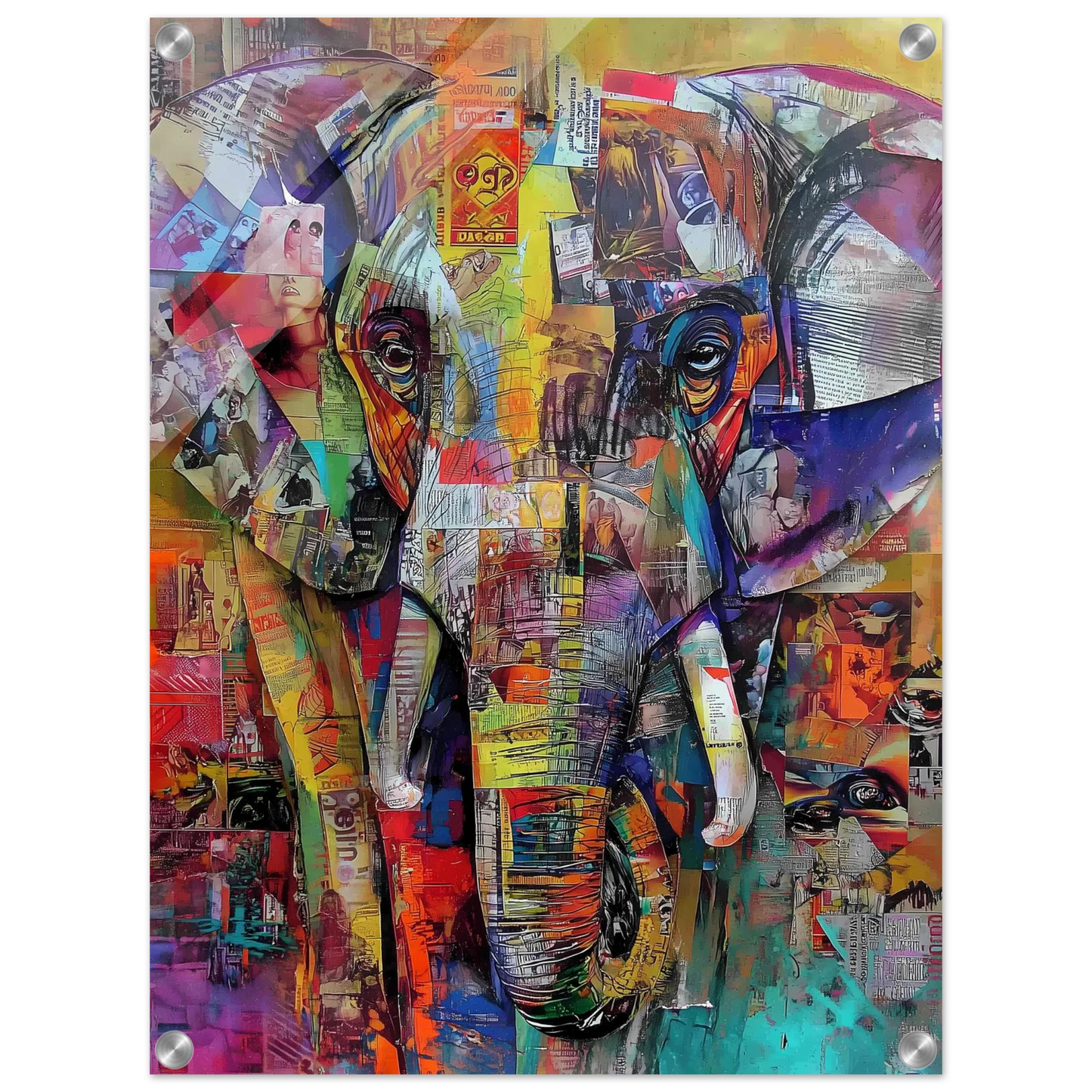 Éléphant de Papier — tableau plexiglas — vue 4 — art mural STNCL