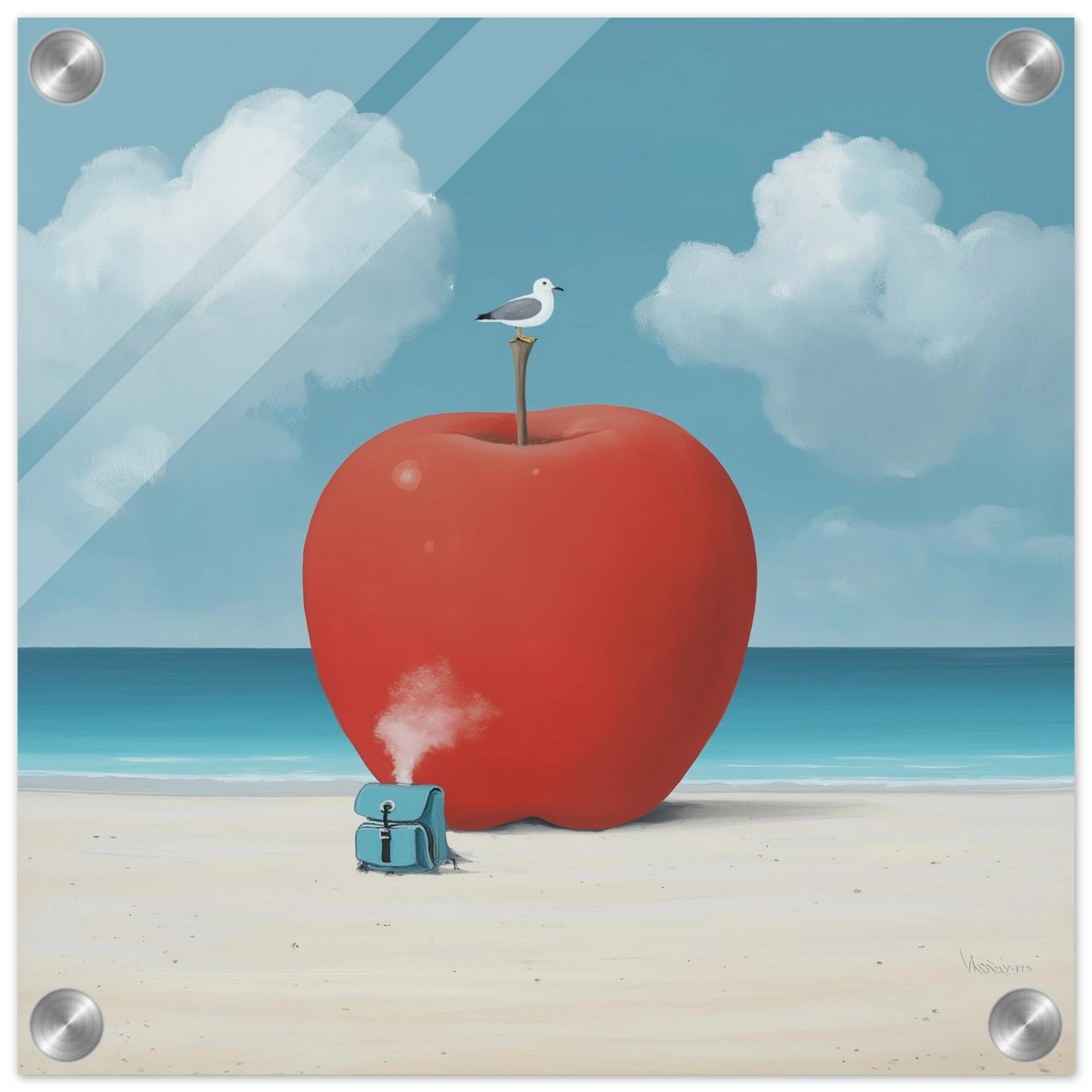 La Pomme et la Mouette — tableau plexiglas — vue 4 — art mural STNCL