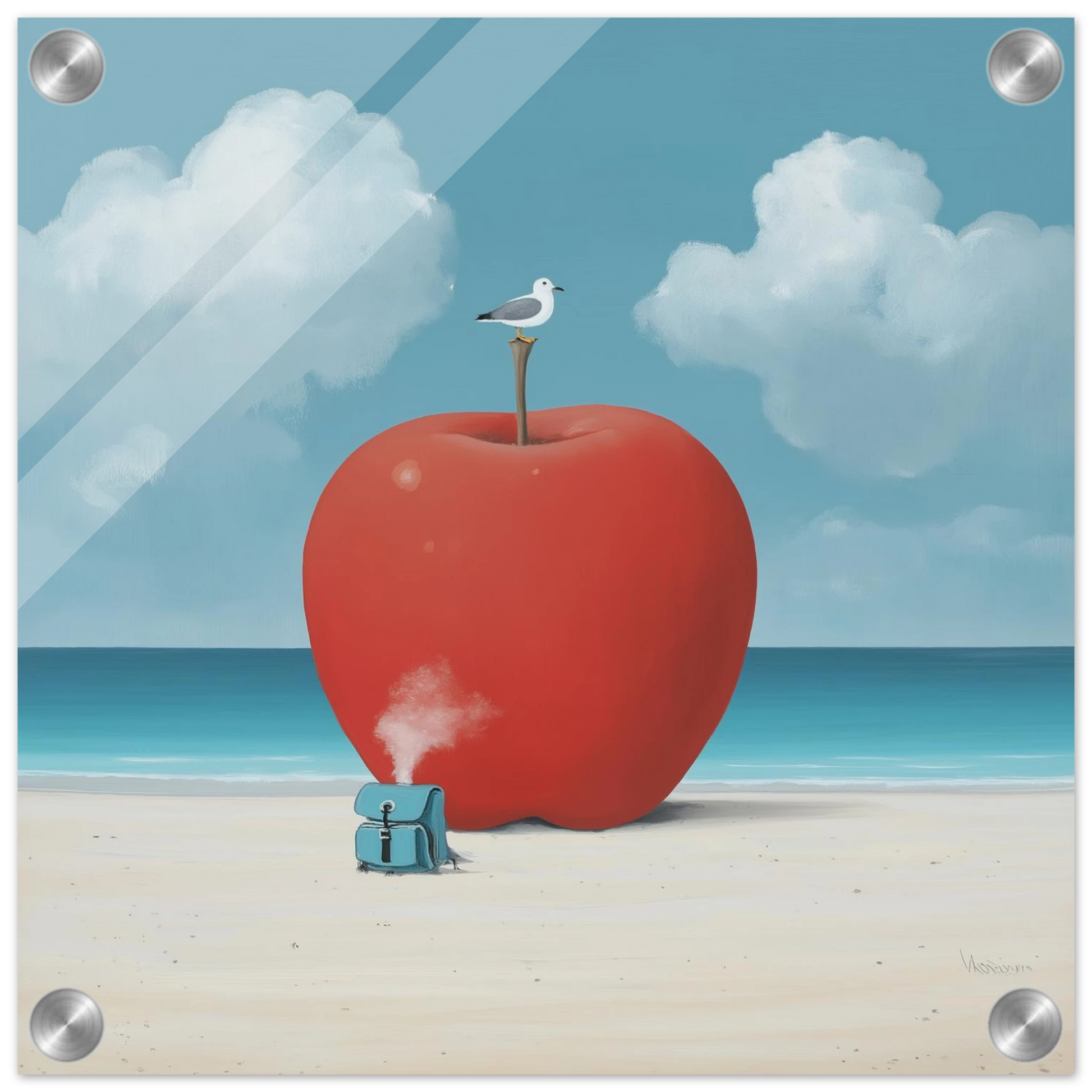 La Pomme et la Mouette — tableau plexiglas — vue 4 — art mural STNCL