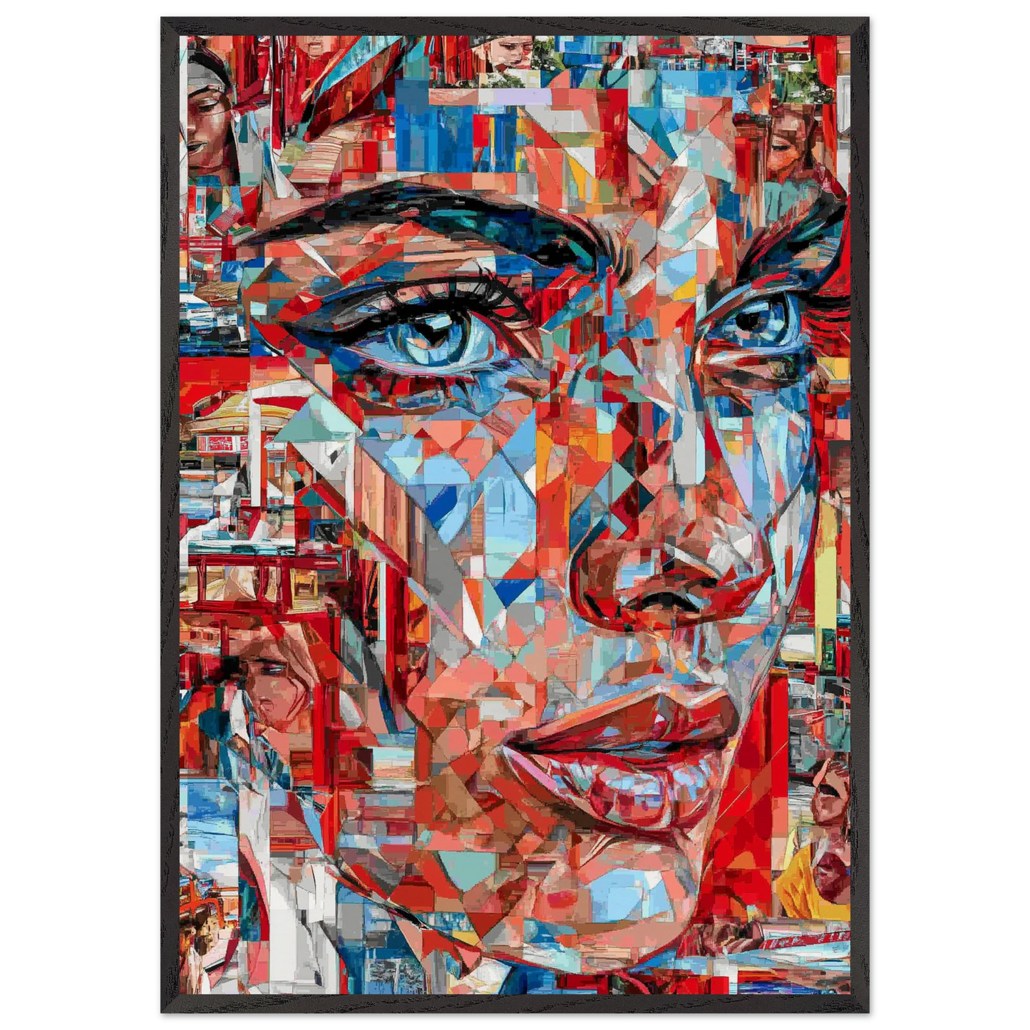Regard Brisé en Mille Éclats — tableau encadré bois — art mural STNCL