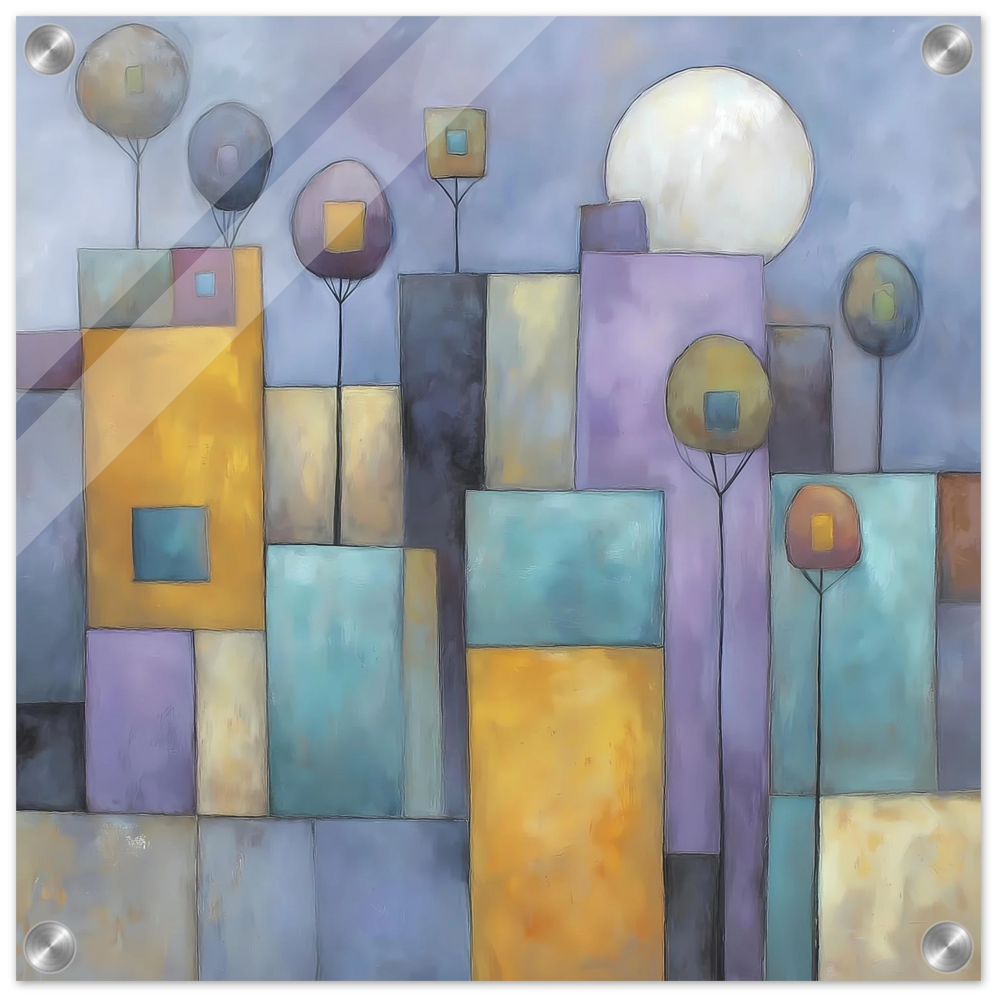 Ville sous la Lune — tableau plexiglas — vue 4 — art mural STNCL