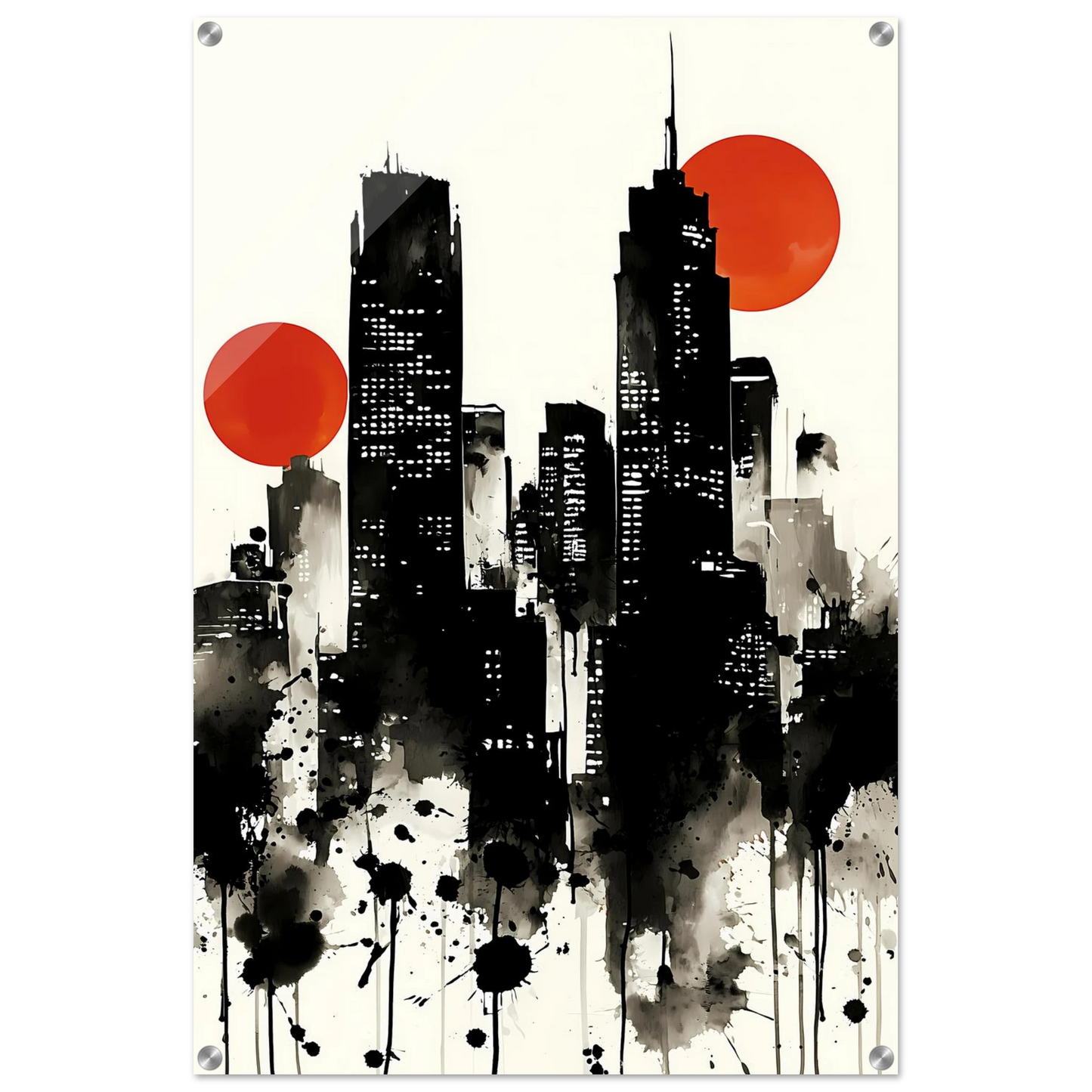 Ville d'Encre — tableau plexiglas — vue 5 — art mural STNCL