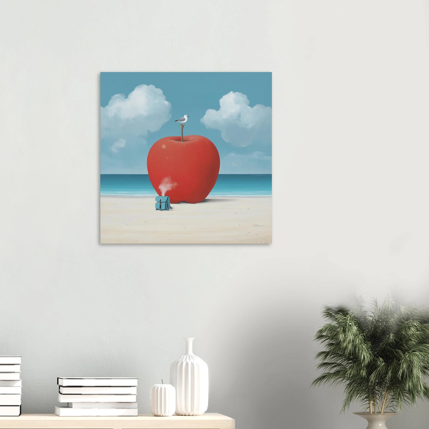 La Pomme et la Mouette — tableau aluminium — vue 5 — art mural STNCL