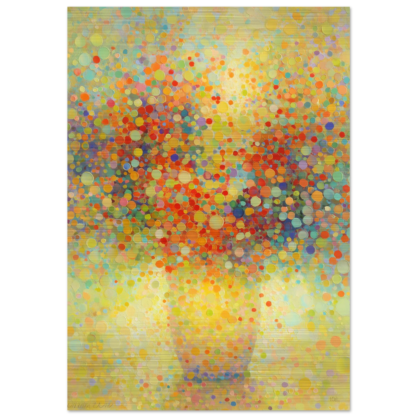 Floraison Pointilliste — tableau aluminium — art mural STNCL