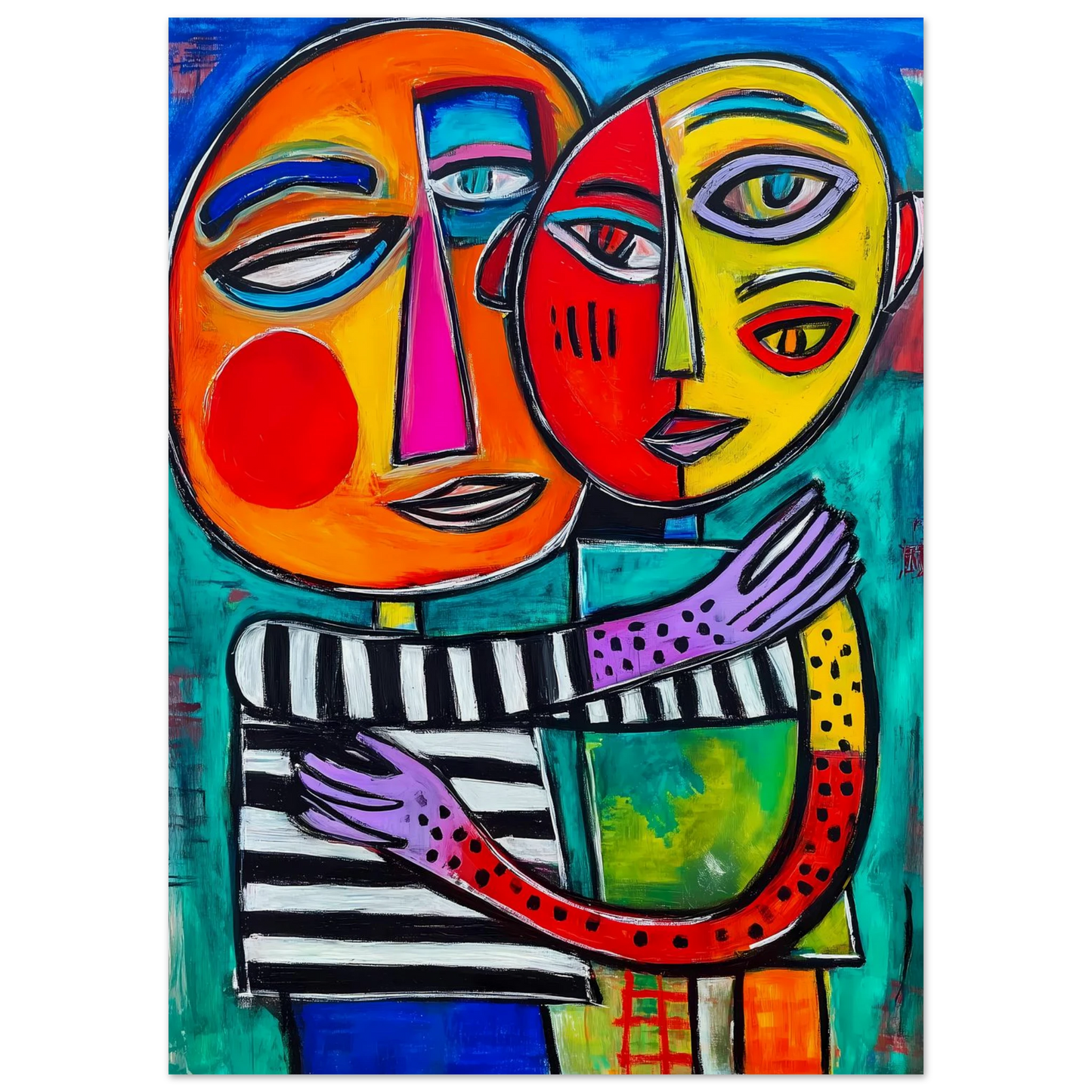 Étreinte Cubiste — affiche d'art — vue 5 — art mural STNCL