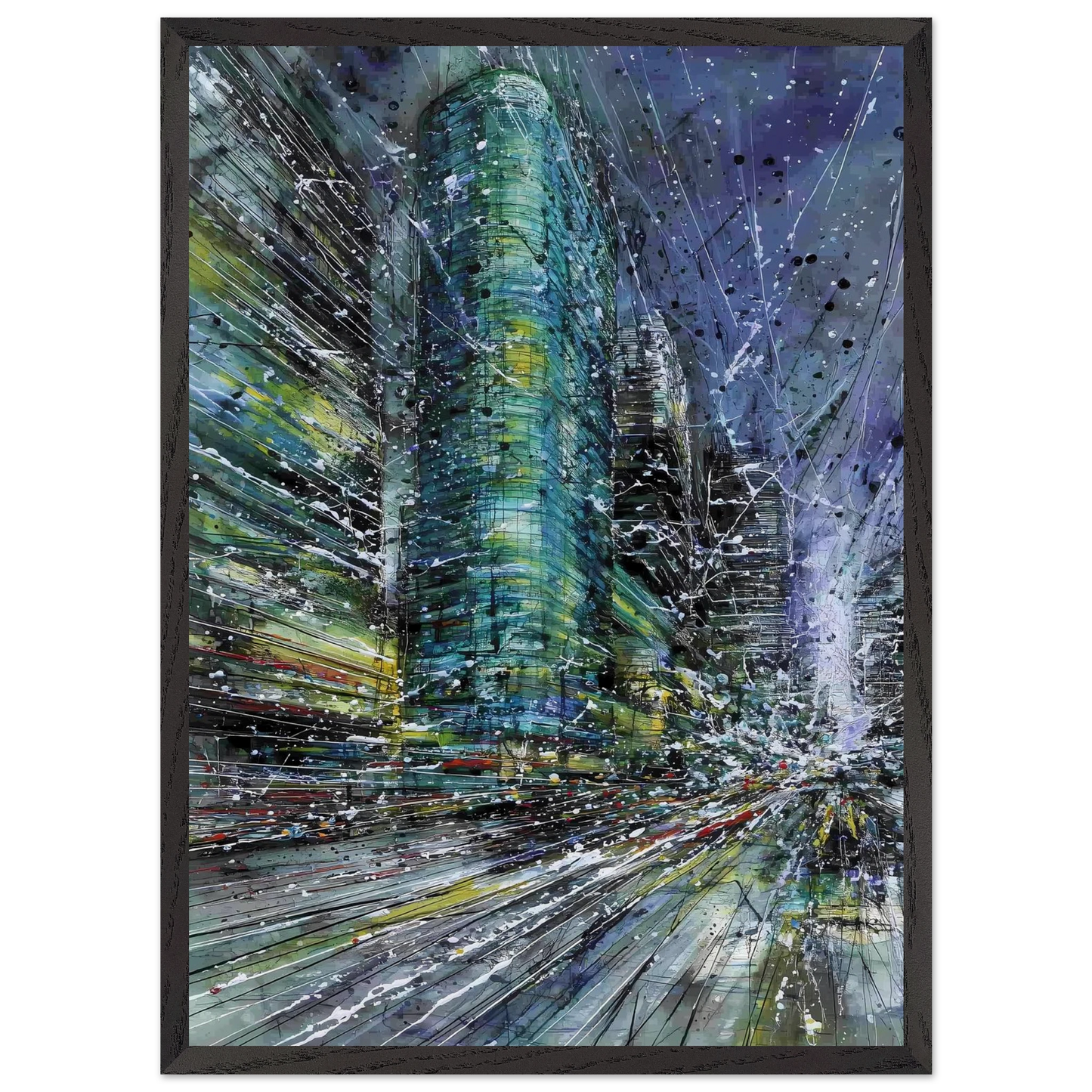 Vertige de la Cité — tableau encadré bois — vue 10 — art mural STNCL