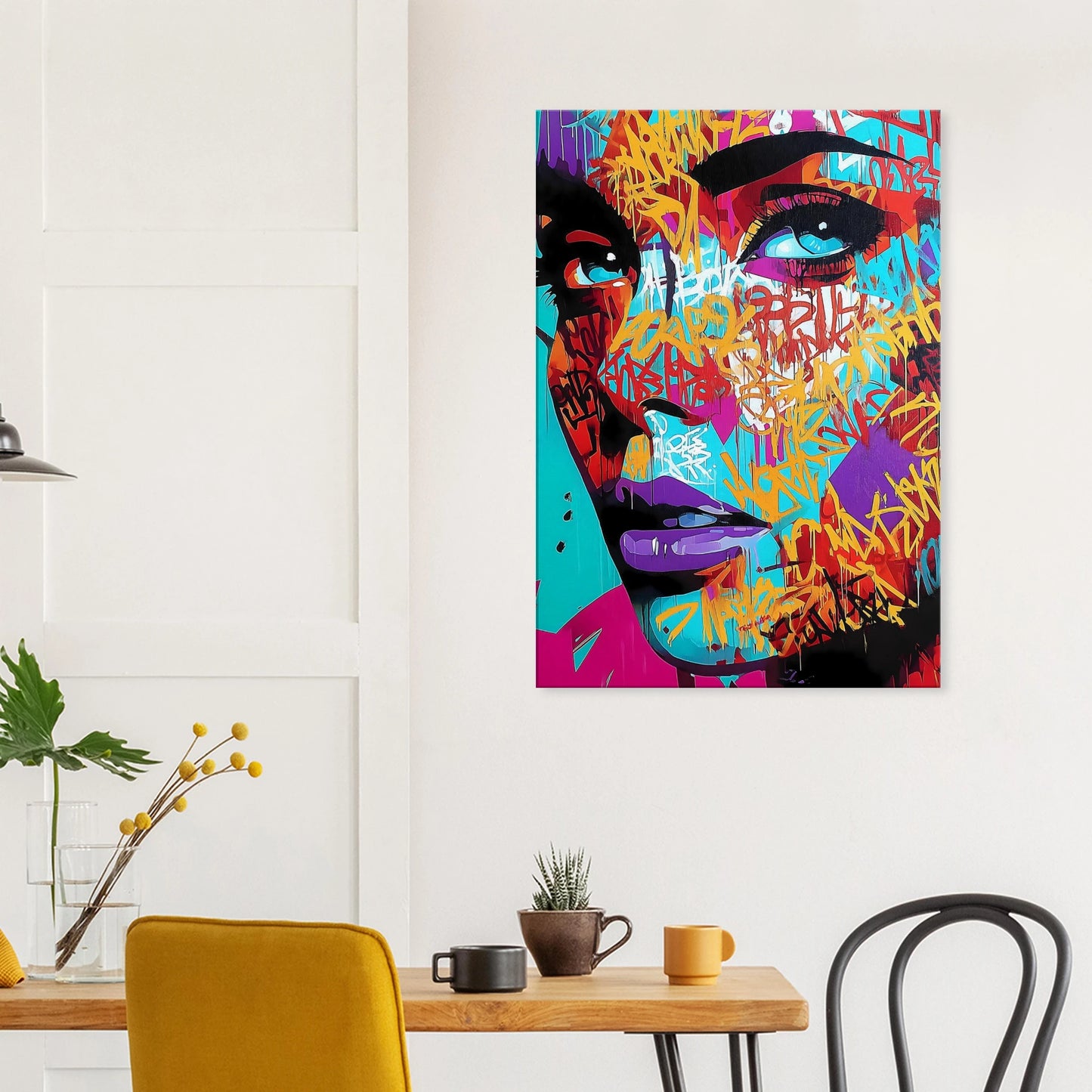 Lettres sur le Visage — tableau sur toile — vue 8 — art mural STNCL