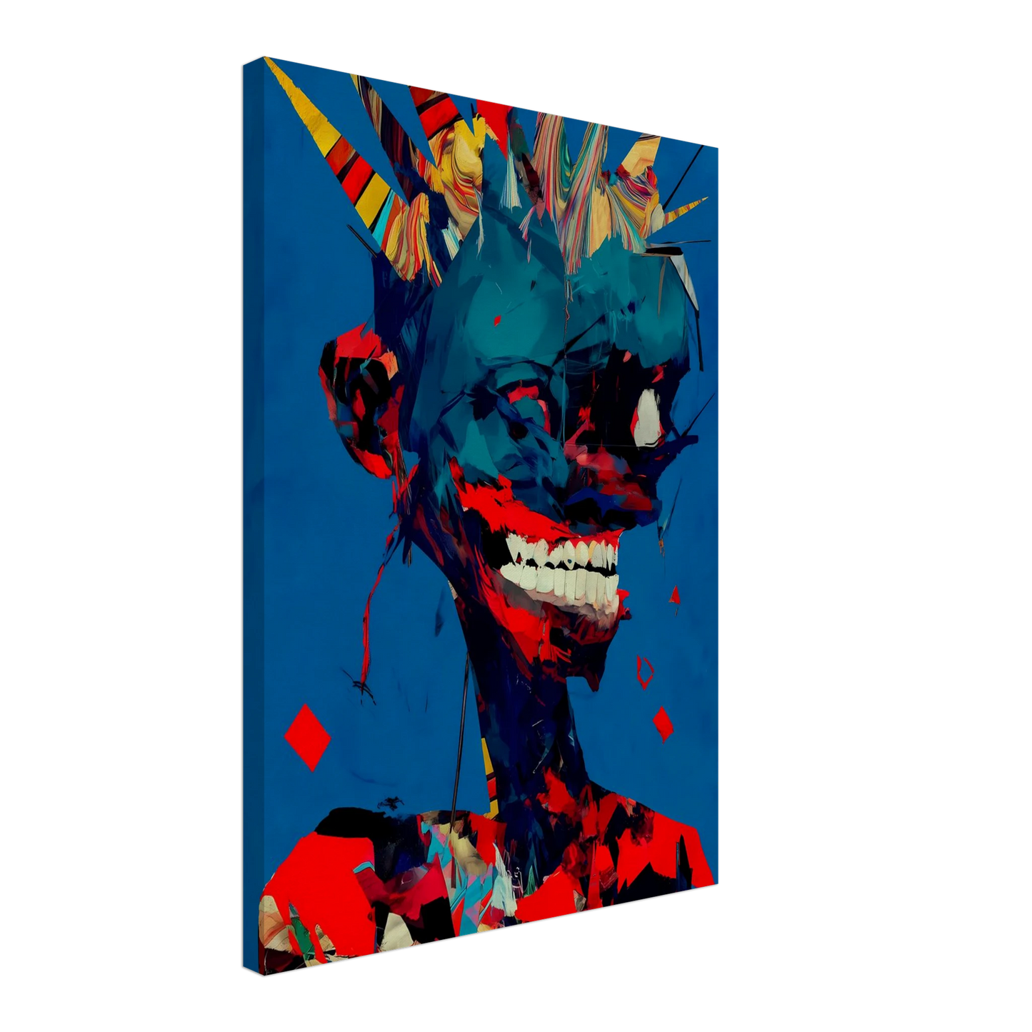 Le Rire Bleu — tableau sur toile — vue 3 — art mural STNCL