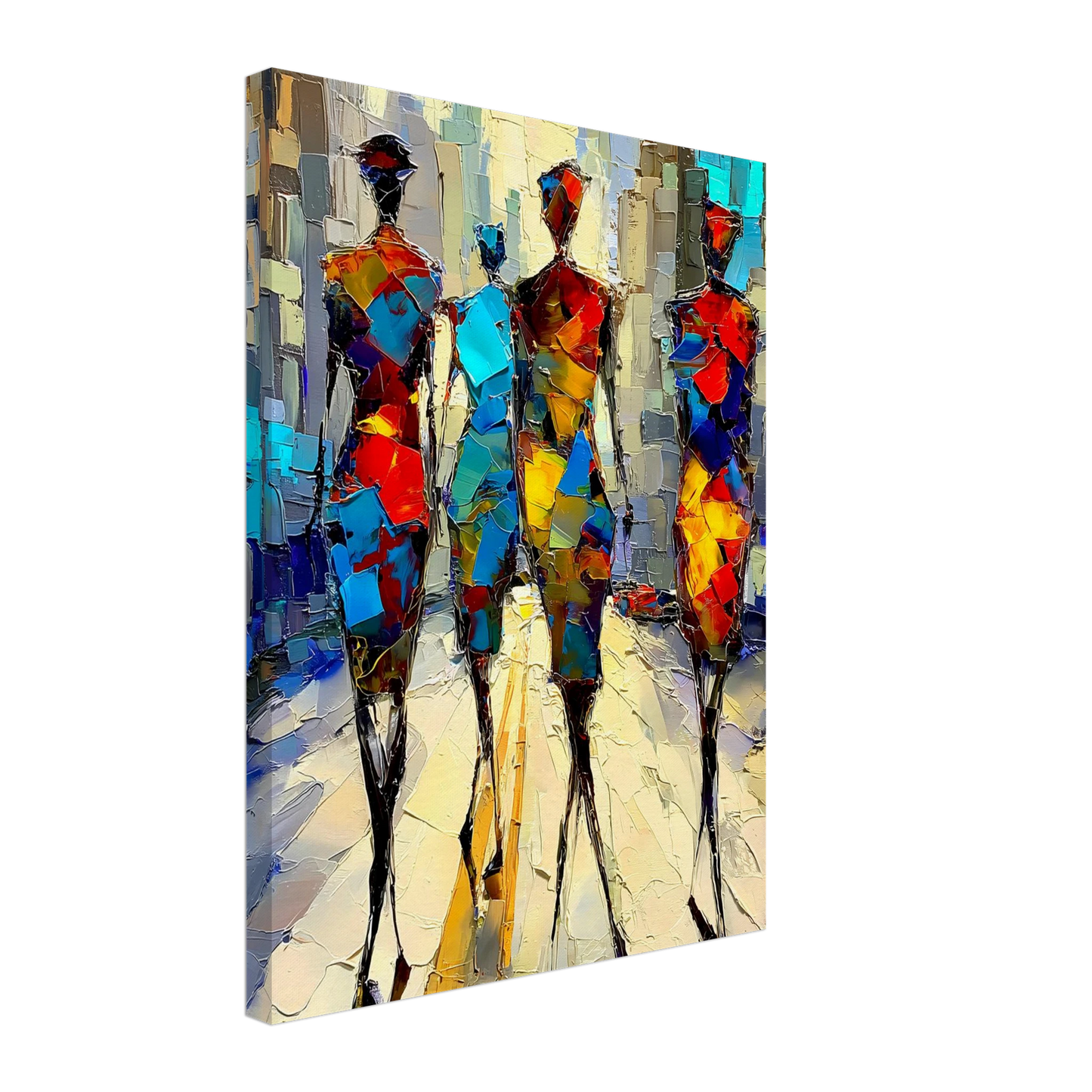 Silhouettes en Mosaïque — tableau sur toile — vue 5 — art mural STNCL