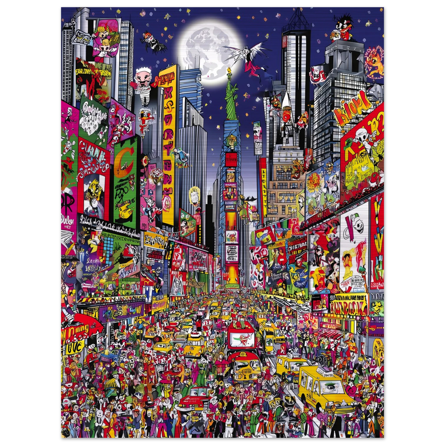 Times Square en Fête — tableau aluminium — vue 5 — art mural STNCL