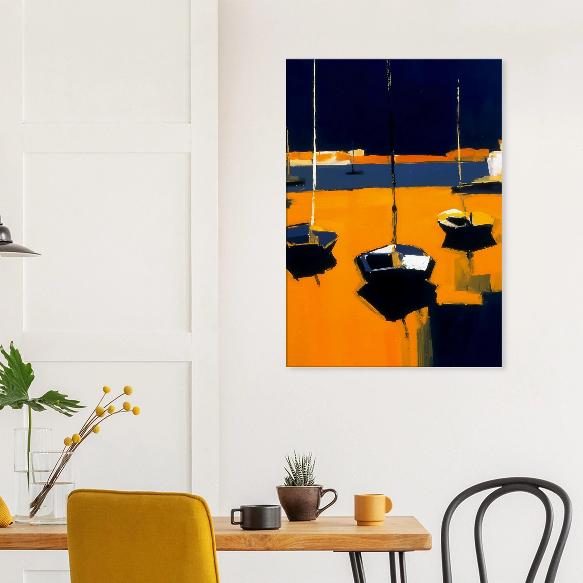 Barques au Soleil Couchant — tableau sur toile — vue 8 — art mural STNCL