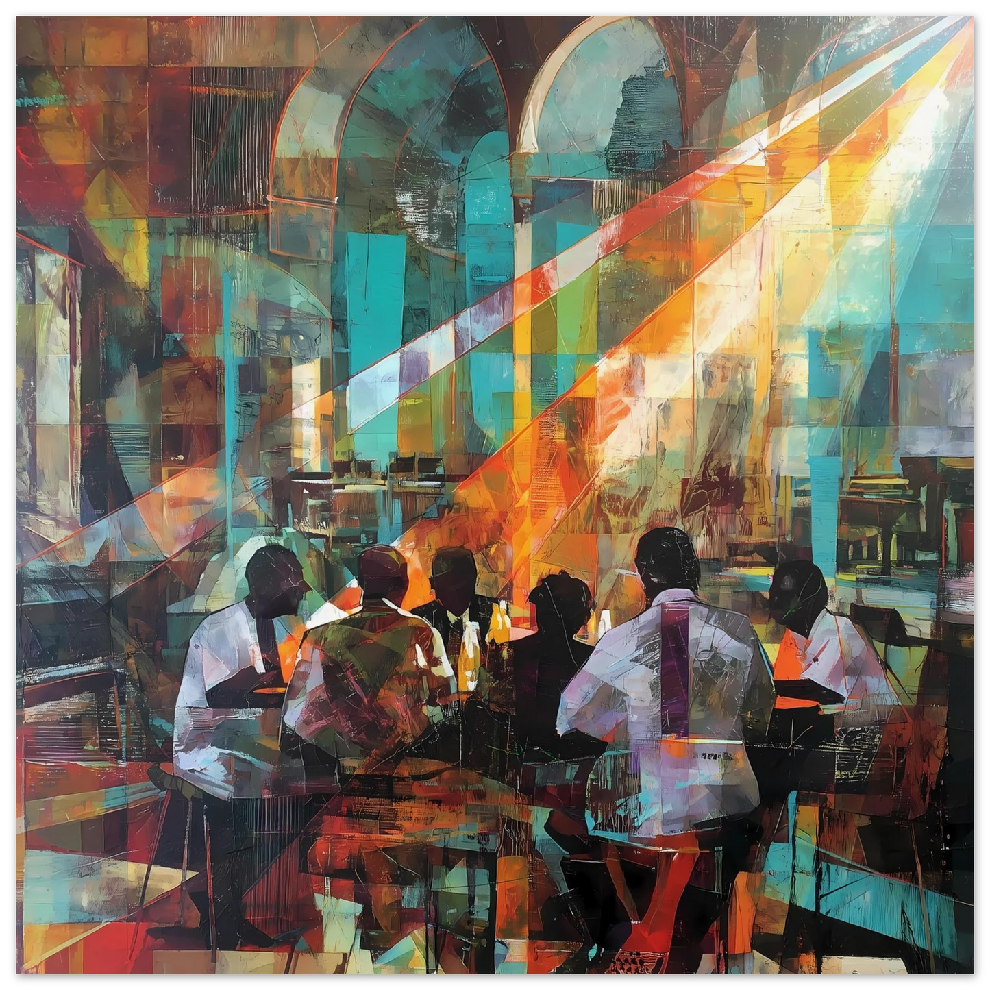 Rencontre au Café — affiche d'art — art mural STNCL