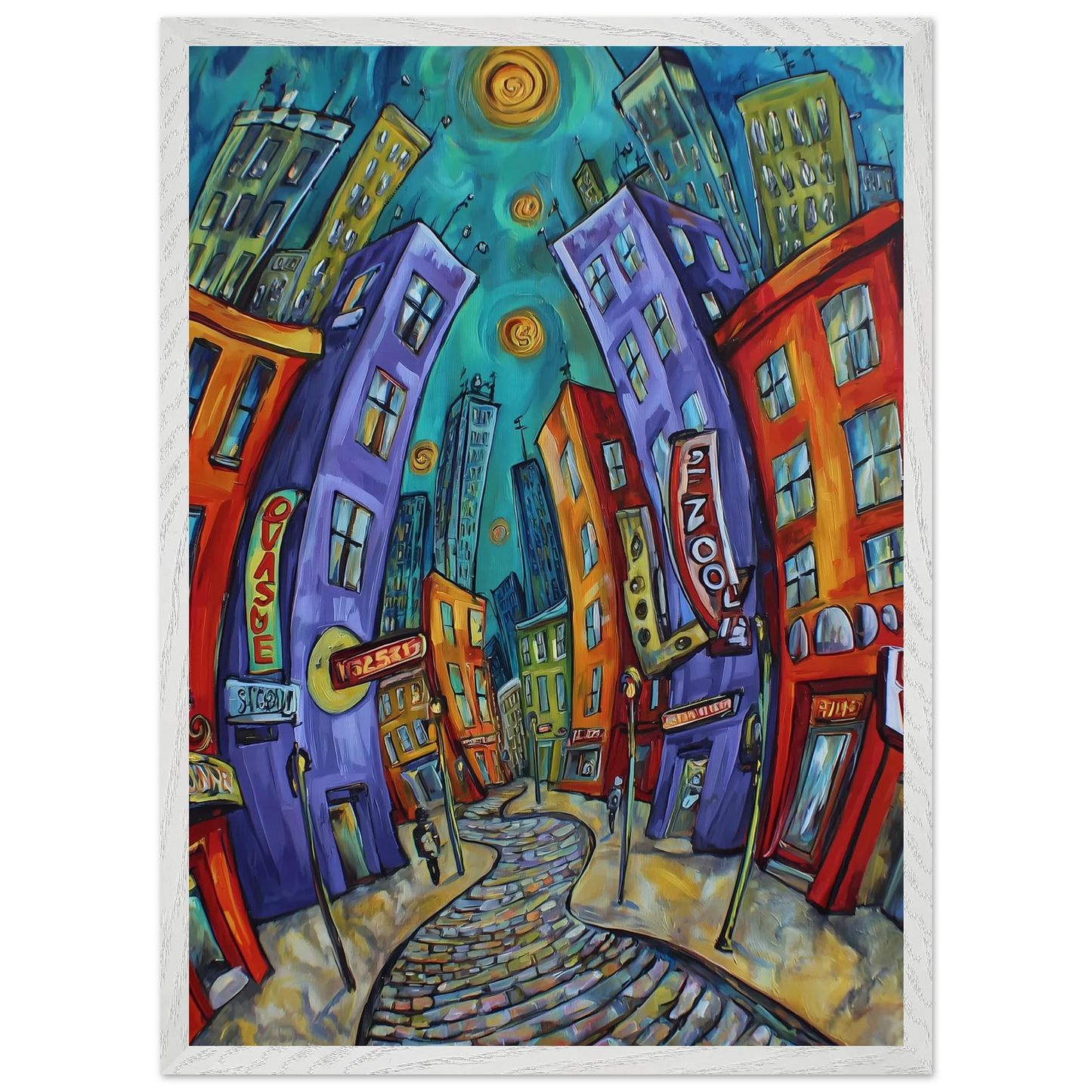 Ville Tourbillon — tableau encadre bois — vue 11 — art mural STNCL