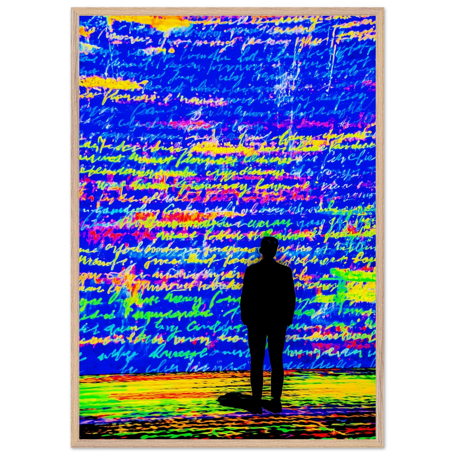 Le Mur Écrit — tableau encadré bois — vue 6 — art mural STNCL