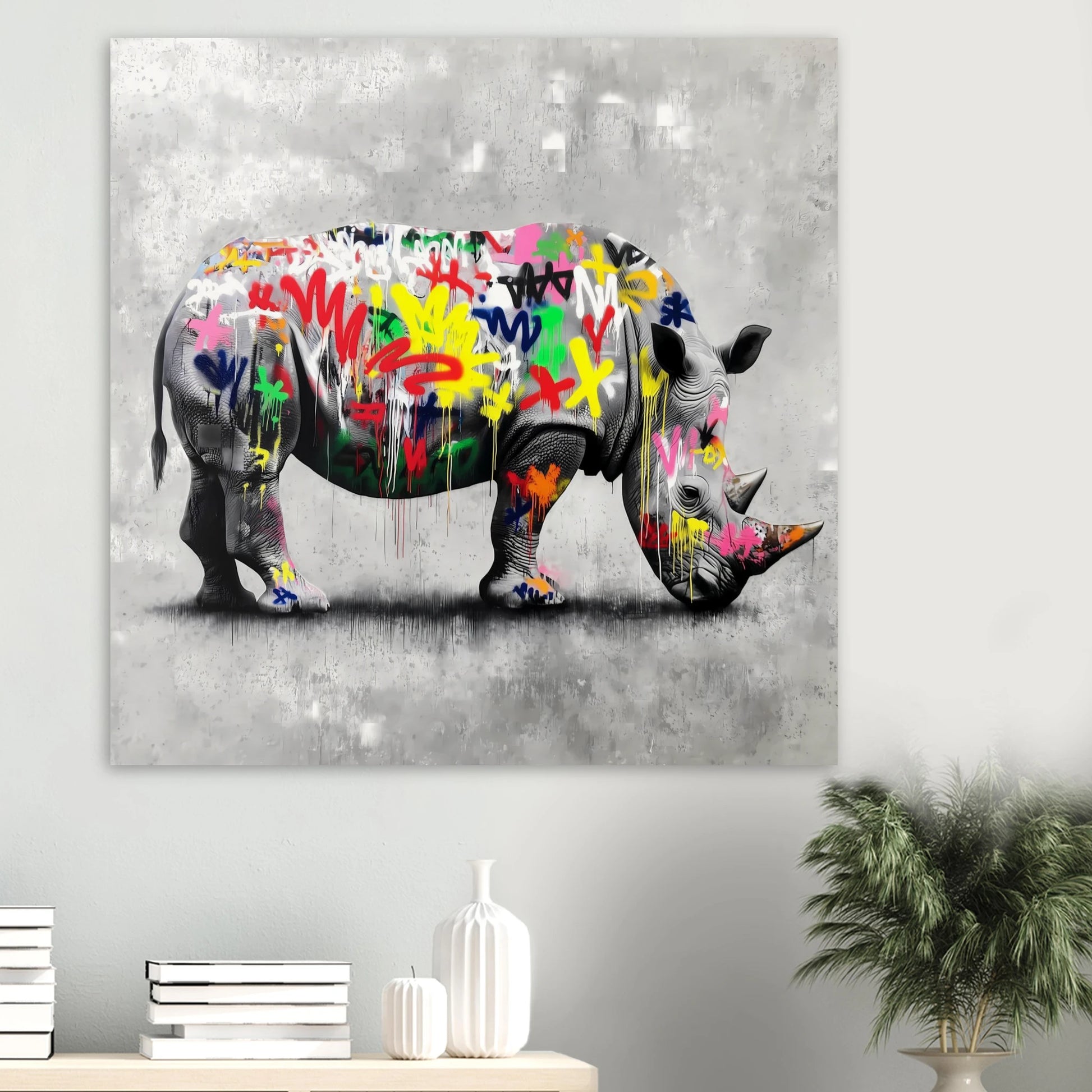 Rhinocéros Bombé — affiche d'art — vue 6 — art mural STNCL