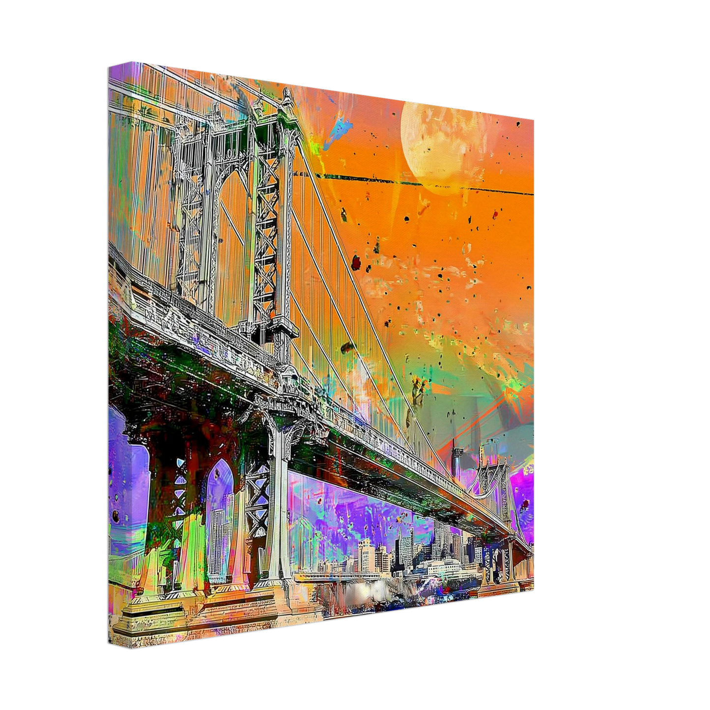 Pont sous la Lune — tableau sur toile — vue 3 — art mural STNCL
