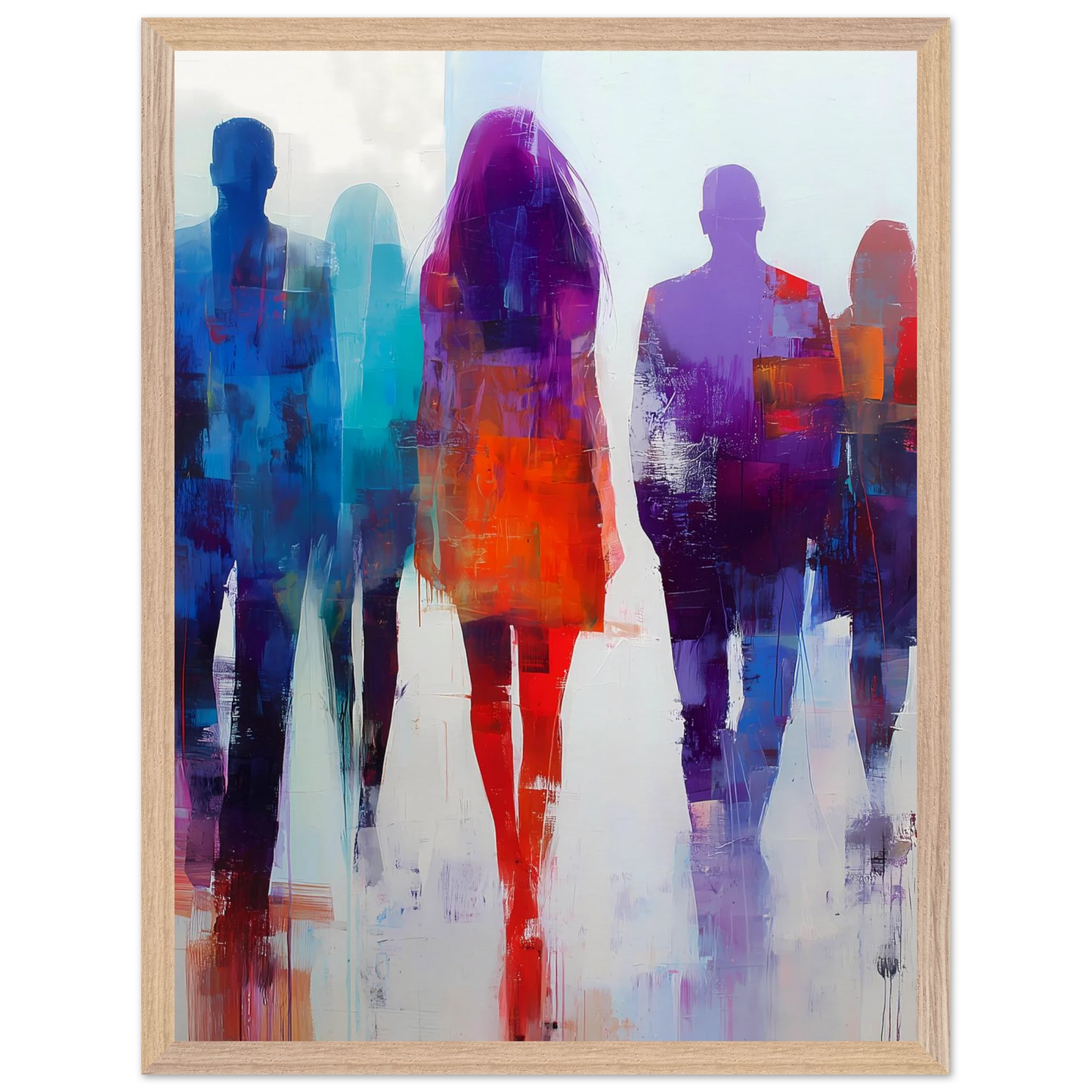 Présences Lumineuses — tableau encadré bois — vue 3 — art mural STNCL